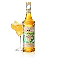 Vista 1 de Monin - Jarabe de Agave Orgánico, Dulce y de Sabor Completo, Ideal para Cualquier Bebida, Sin Gluten, No Transgénico (750 ml)