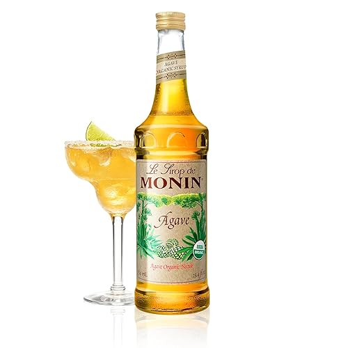 Monin - Jarabe de Agave Orgánico, Dulce y de Sabor Completo, Ideal para Cualquier Bebida, Sin Gluten, No Transgénico (750 ml)