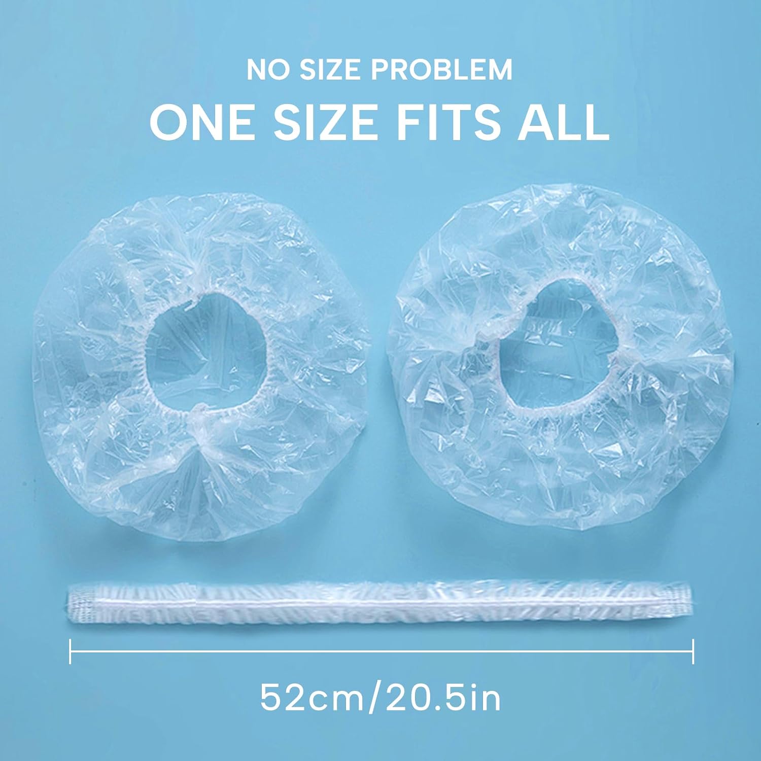 YIZIJIZI 30PCS Disposable Shower Caps, Large Thick Clear Waterproof Shower Cap for Women, large Size 20.5", Home Use, Spa, Hotel and Hair Salon, Clear Shower Caps for Travel