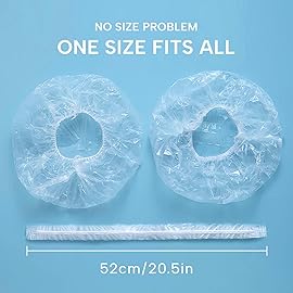YIZIJIZI 30PCS Disposable Shower Caps, Large Thick Clear Waterproof Shower Cap for Women, large Size 20.5, Home Use, Spa, Hotel and Hair Salon, Clear Shower Caps for Travel