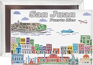 City Themed Artwork Magnet Collection by Beary Blu - Designed in The USA, Collectible Souvenirs Gifts 2.5" x 3.5" (San Juan Puerto Rico)