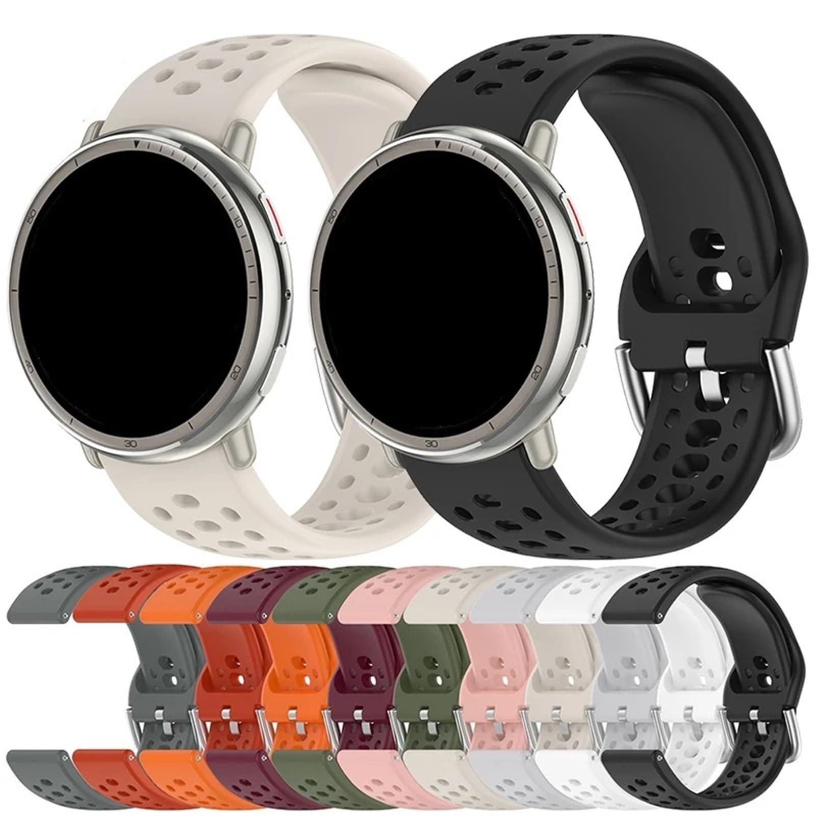 Quick Release 20 mm silikonowy pasek sportowy oddychający pasek bransoletka do zegarka (zielony)