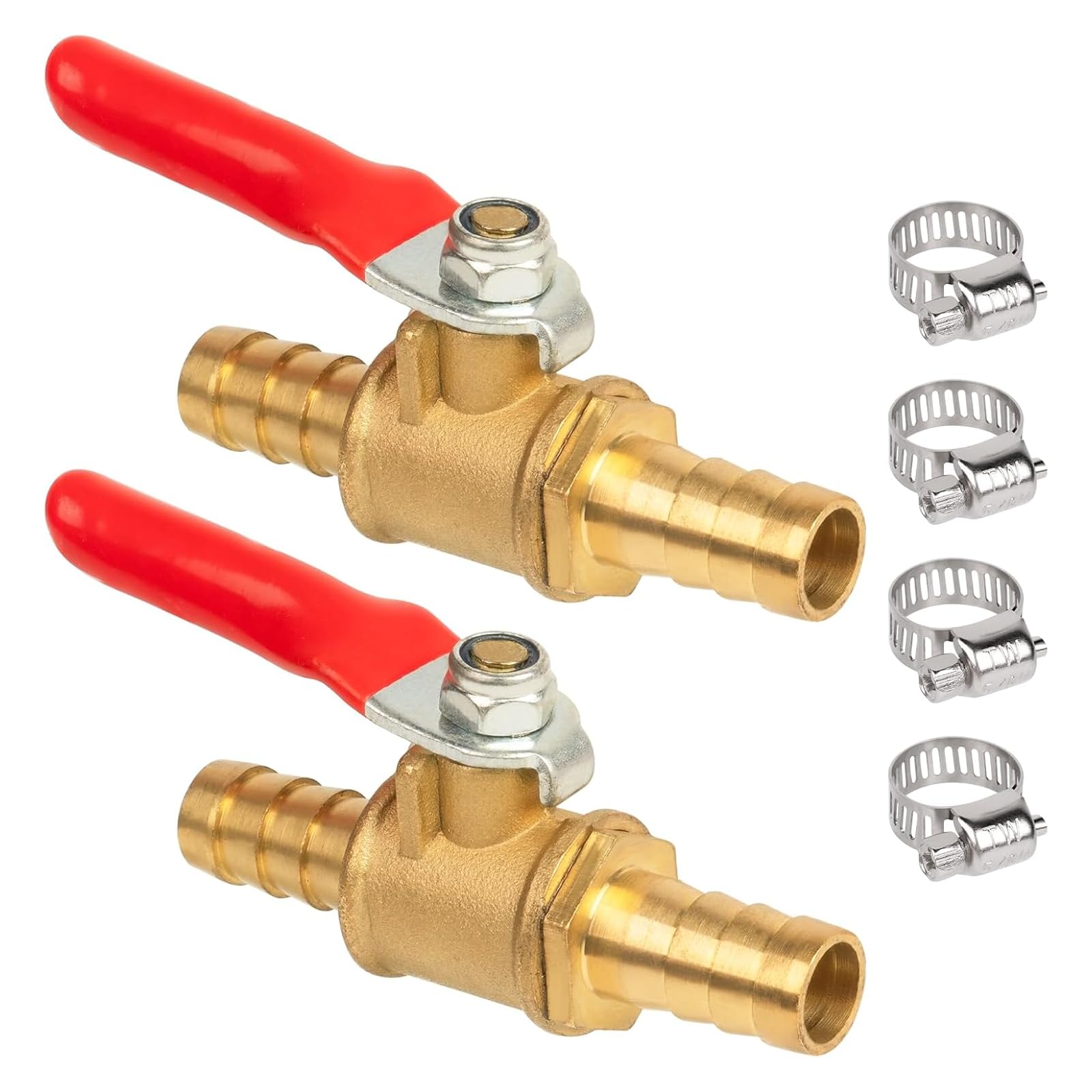 Horiznext Brass 1/4 Inch O.D. Barb Three Way Shut Off Ball Valve For Hose Air Water Pvc Pex Garden Tubing Line, Tee Switch Splitter Fitting - Foto 5
