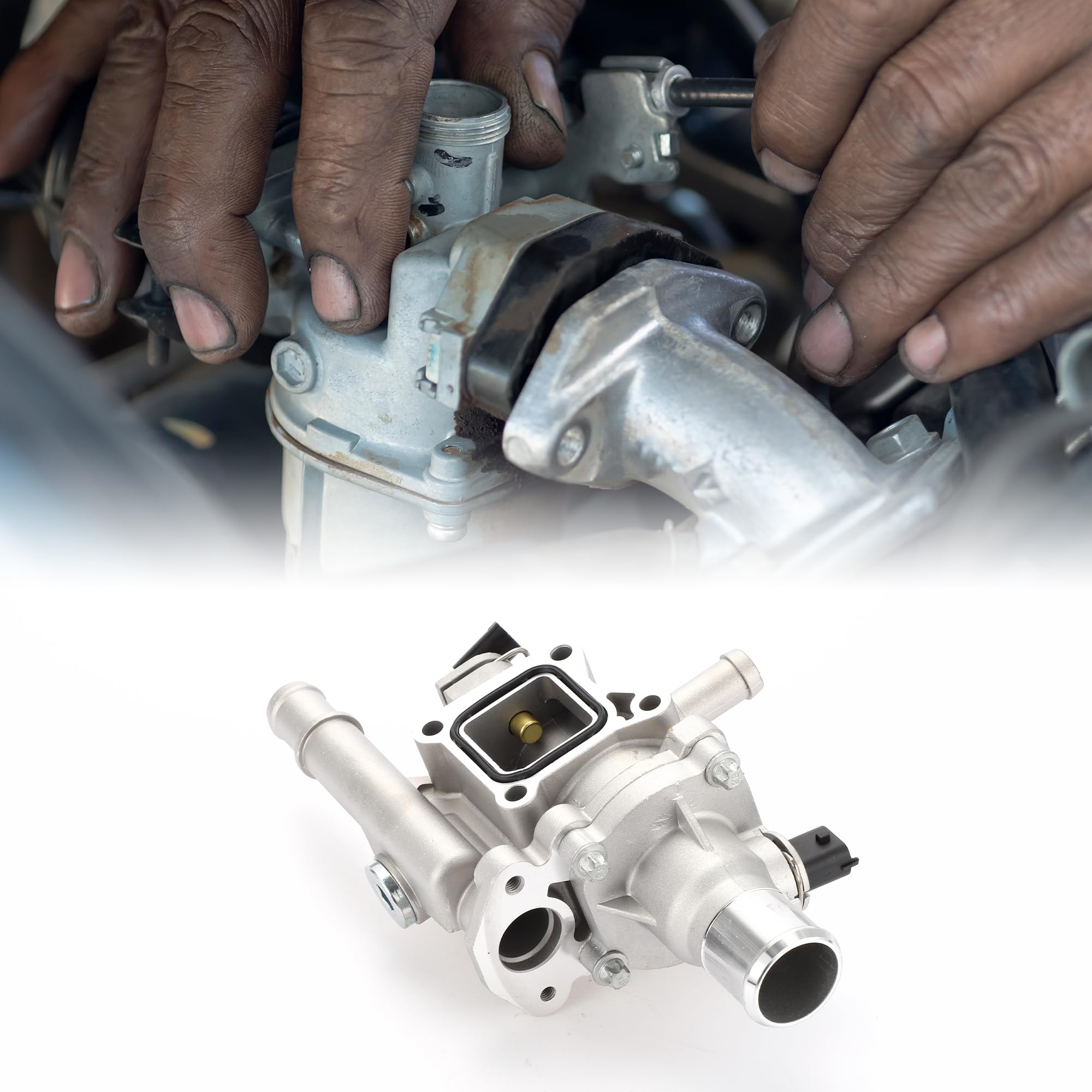 A ABSOPRO Termostato Auto Per Chevy Sonic 1.8L 2012-2018 1pc | Per Chevy Cruze 11-16, Per Chevy Cruze Limited 16, Per Chevy Trax 13-20, N. 25192228, Lega Di Alluminio, Tono Argento