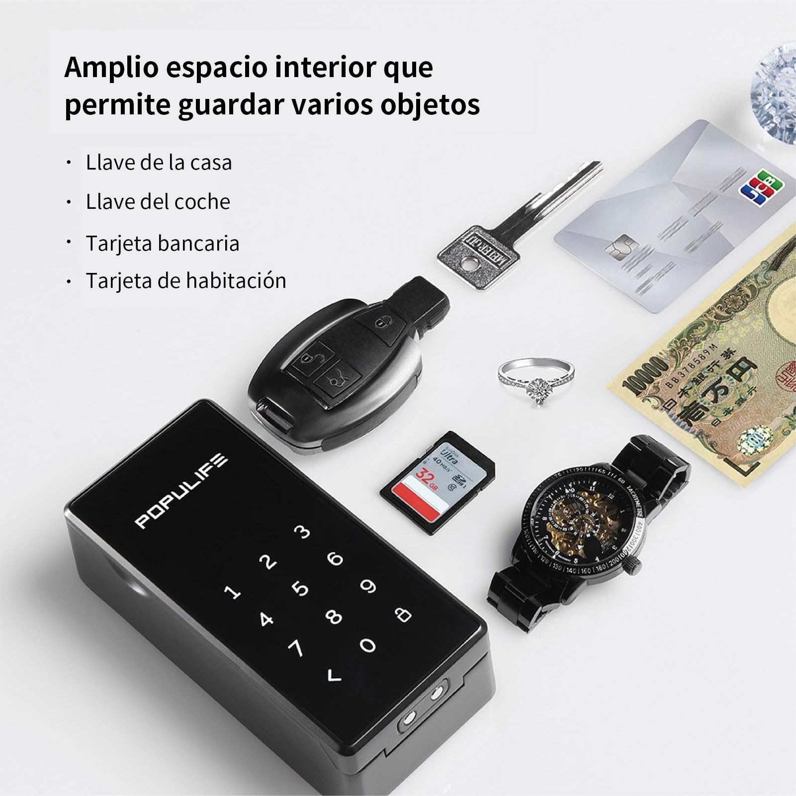 【Versión Actualizada 2025】Populife Smart Caja llaves, Electrónica Bluetooth Caja Llaves con Codigo, Caja Seguridad Llaves Inalámbrica para Hogar, Oficina & Alquileres de Propiedades