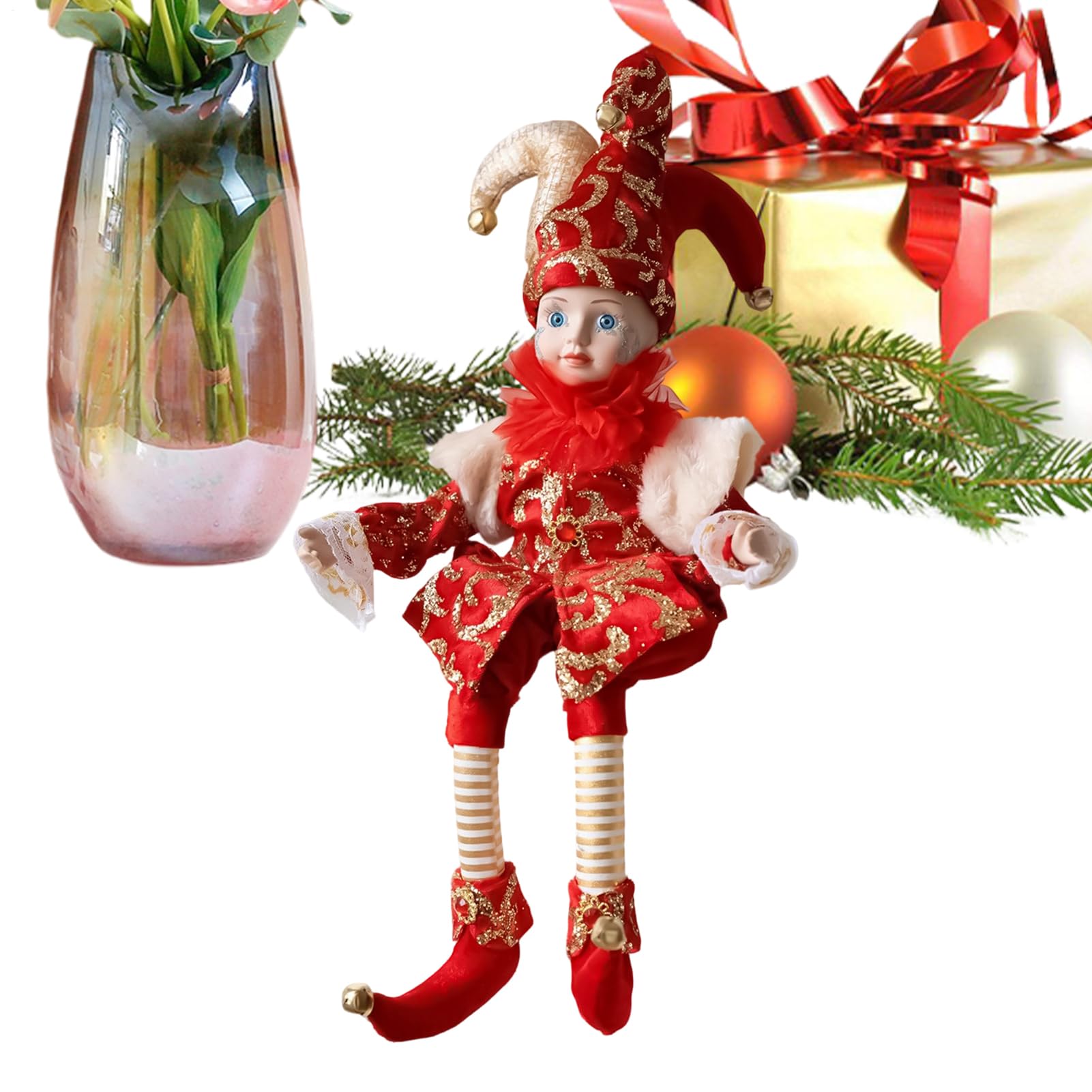 Figurine de Noël fille hoche la tête de 45cm pour décoration de maison