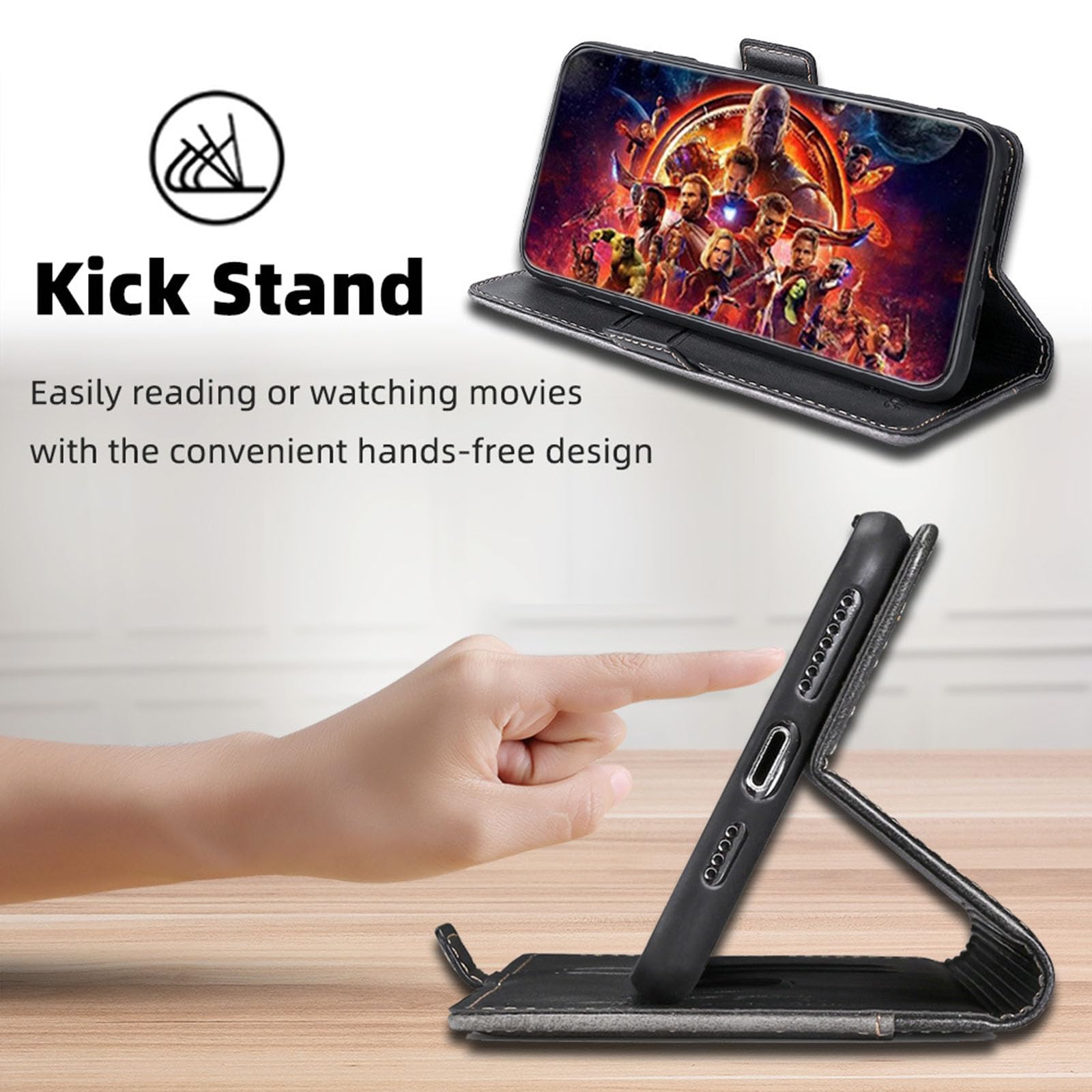 Etui z klapką do iPhone'a 15 Pro Max/15 Pro/15 Plus/15, skórzane etui Premium Business z magnetycznym zamknięciem, etui na telefon odporne na zarysowania, zielone, 15 Pro 6.1''