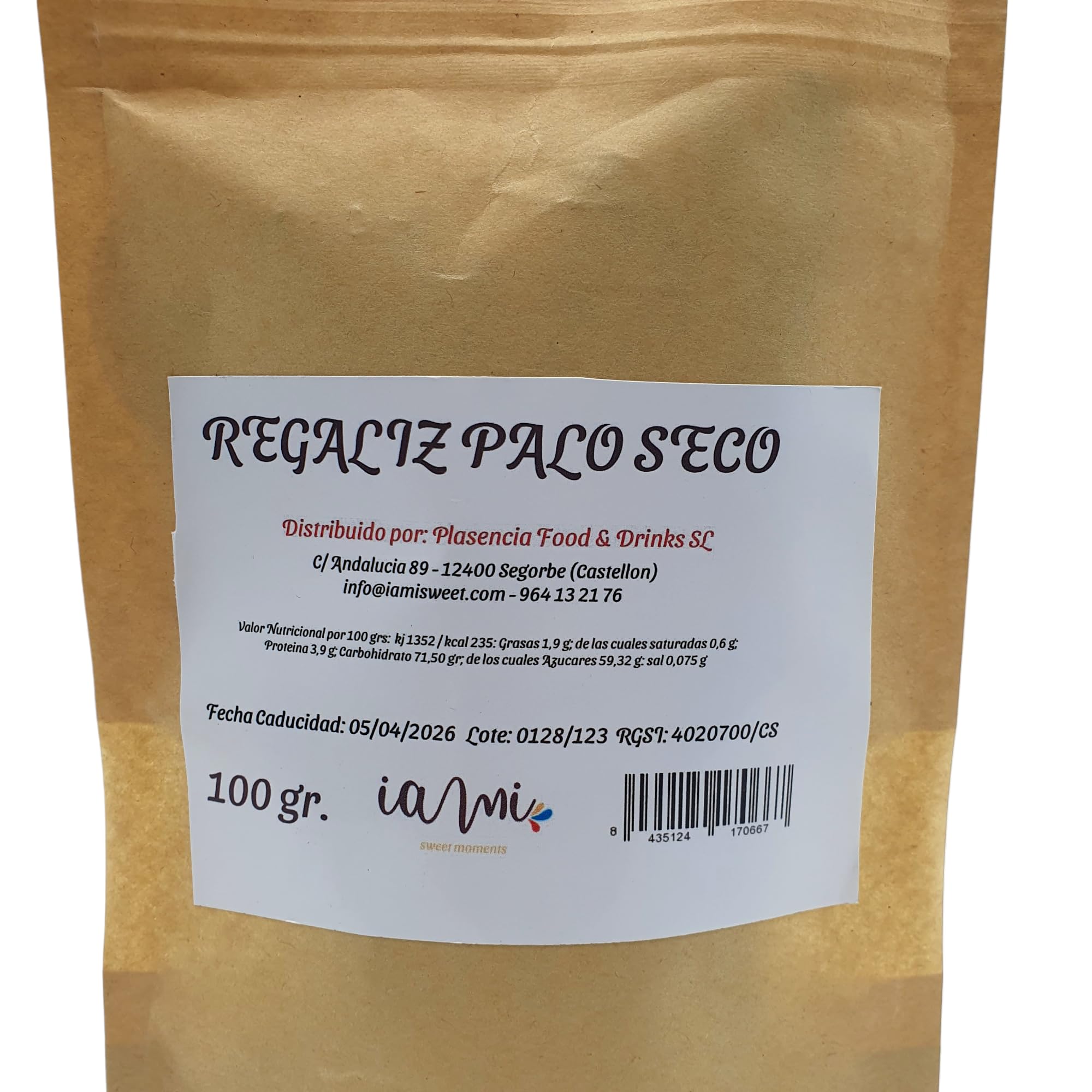 Regaliz de Palo Seca - Bolsa de 100 gr de Regaliz de Palo - Paloduz - Palos de Regaliz - Regaliz Palo Deshidratada - Producido en España