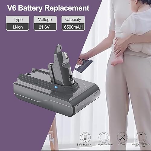 Miniatura 8 de Batería V10 SV12 de repuesto compatible con Dyson Cyclone V10, LONGFIT 25.2V 5.0Ah batería de iones de litio para aspiradoras V10 Animal V10