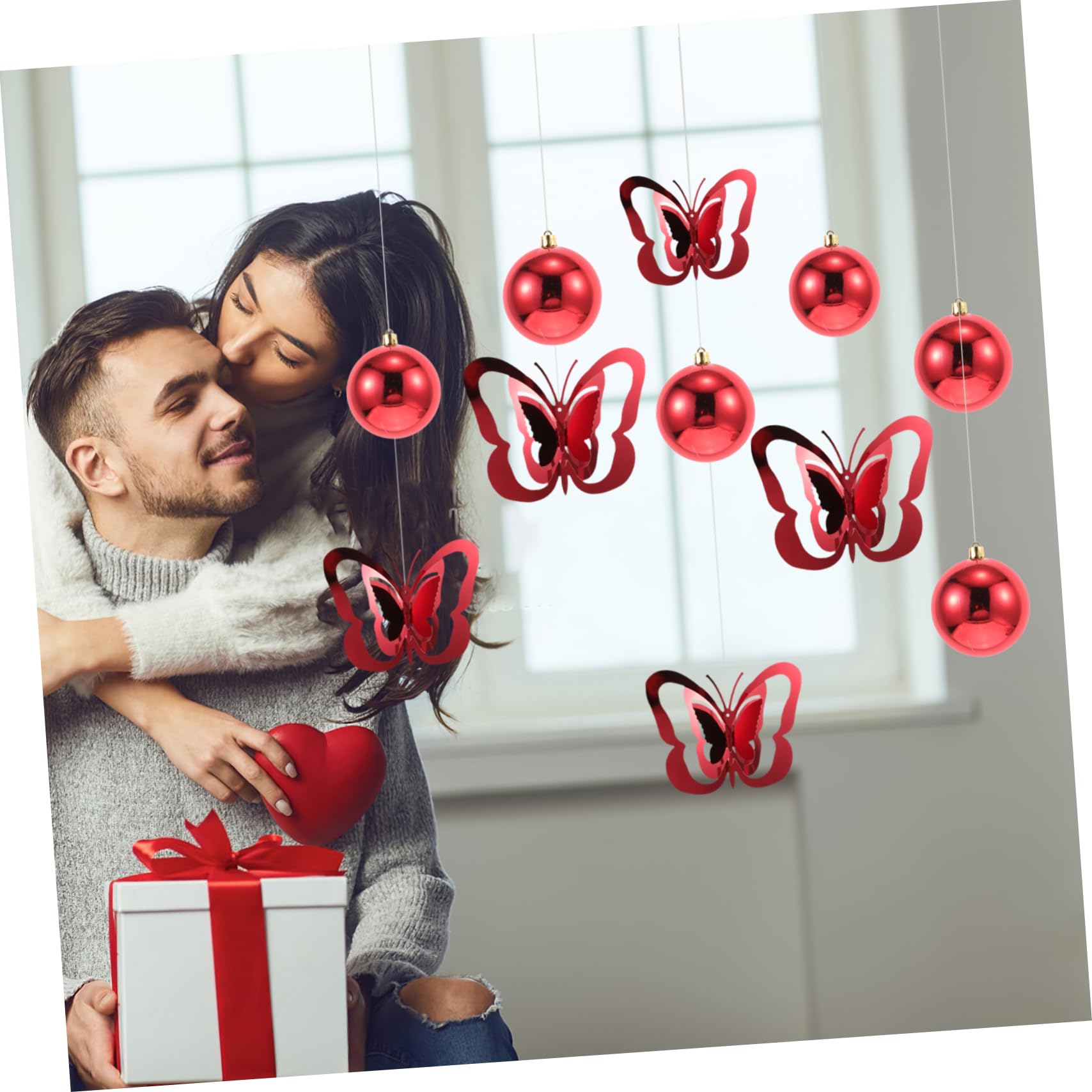 Garneck 1set Decorazioni Appese Farfalla Per Ghirlande Di Farfalle e Palline Lucenti Per Feste e Occasioni Speciali Palline Farfalle