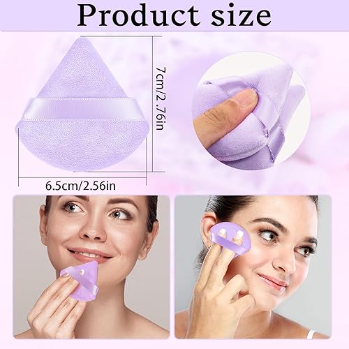 Miniatura 47 de 6 esponjas de maquillaje triangulares, esponja de maquillaje suave, para polvo facial, base cosmética, herramienta de maquillaje, relleno