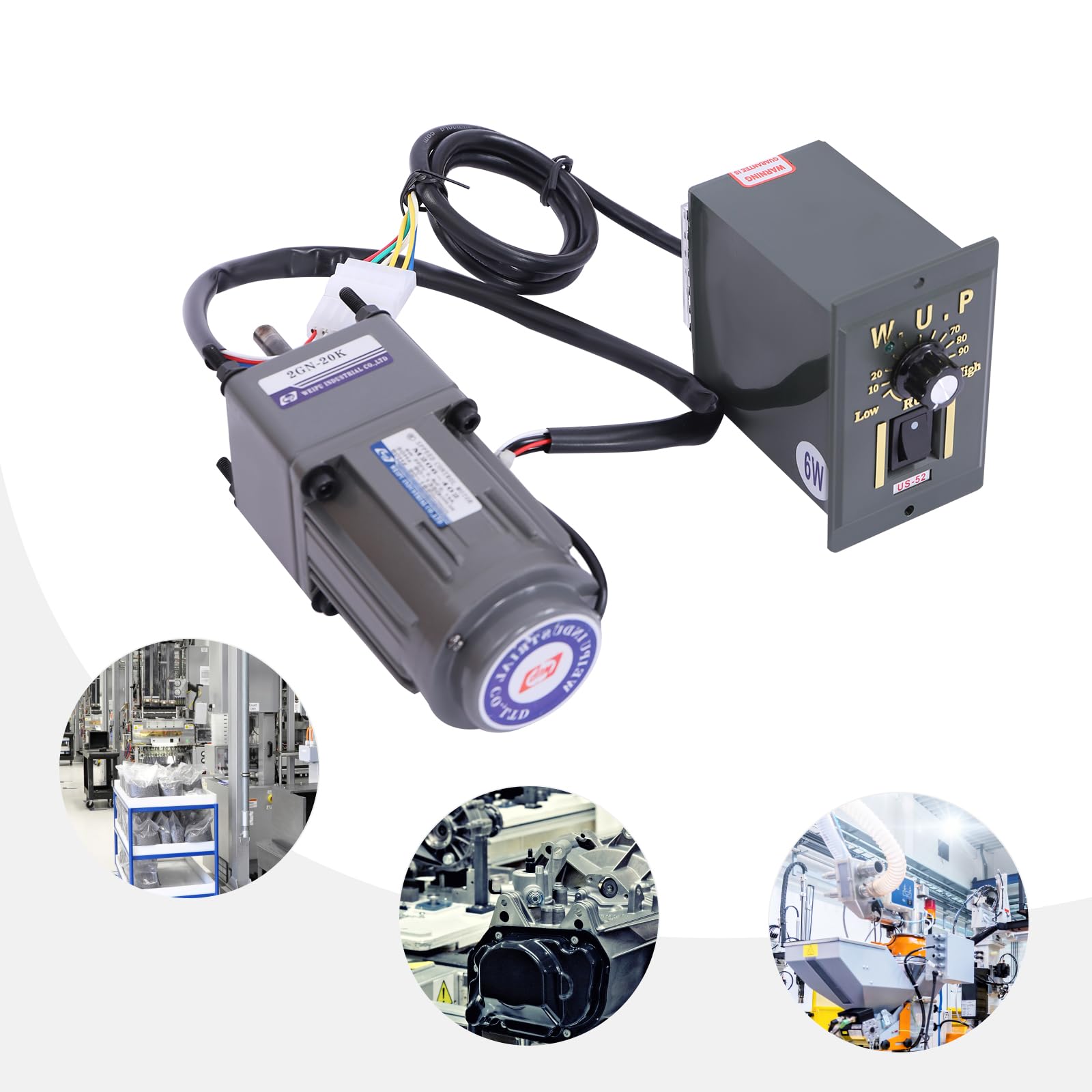 Motoriduttore AC 6 W 220 V velocità continua motore elettrico 1400 giri/min monofase alta coppia regolabile con regolatore di velocità 20 K Gear Motor