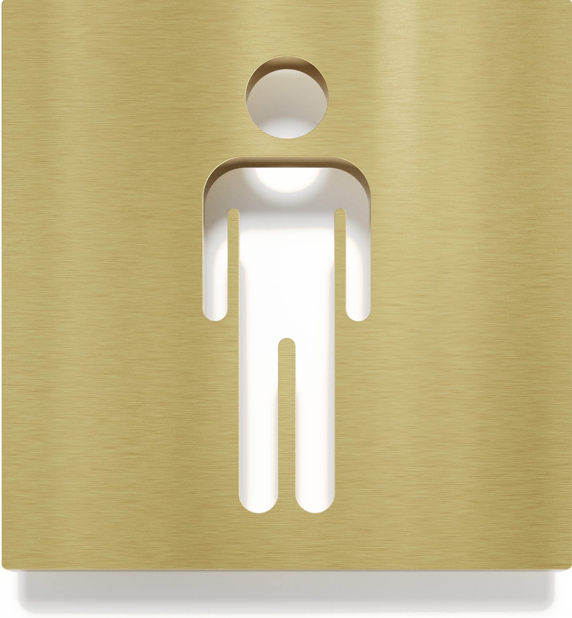 Messing WC-Schilder Set - selbstklebend & matt gebürstet - Design Toiletten-Schilder T-06-M