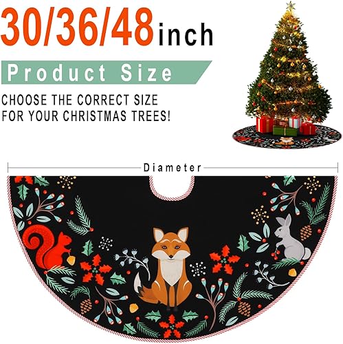 Miniatura 3 de Falda de árbol de Navidad de 36 pulgadas, animales del bosque, decoración de falda de árbol de Navidad para granja, rústico, Navidad, vacaciones,
