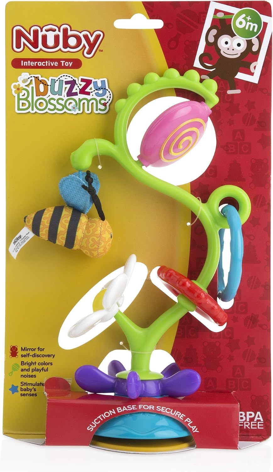 Nuby Buzzy Blossoms | Suction Base High Chair Interactive Toy for Early Development