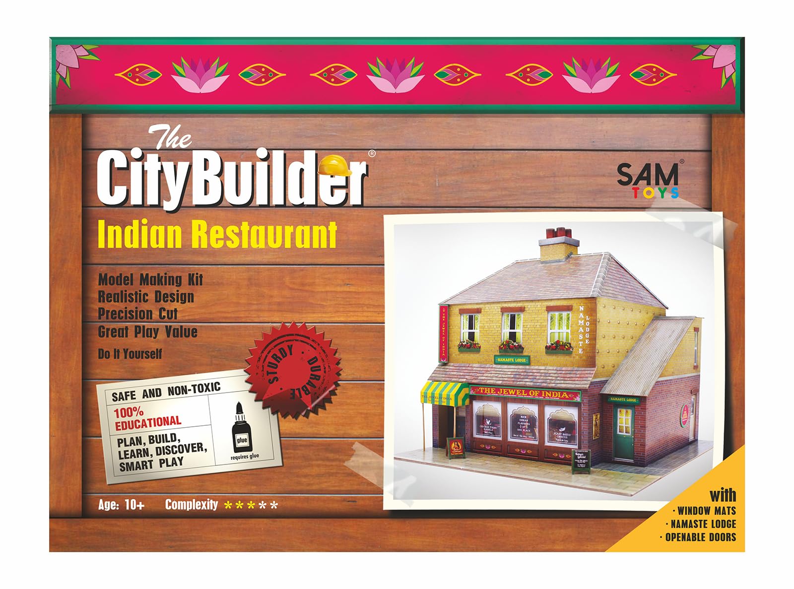 The CityBuilder Indian Restaurant Cardboard Model Making Kit - O Scale Model Railroad Building