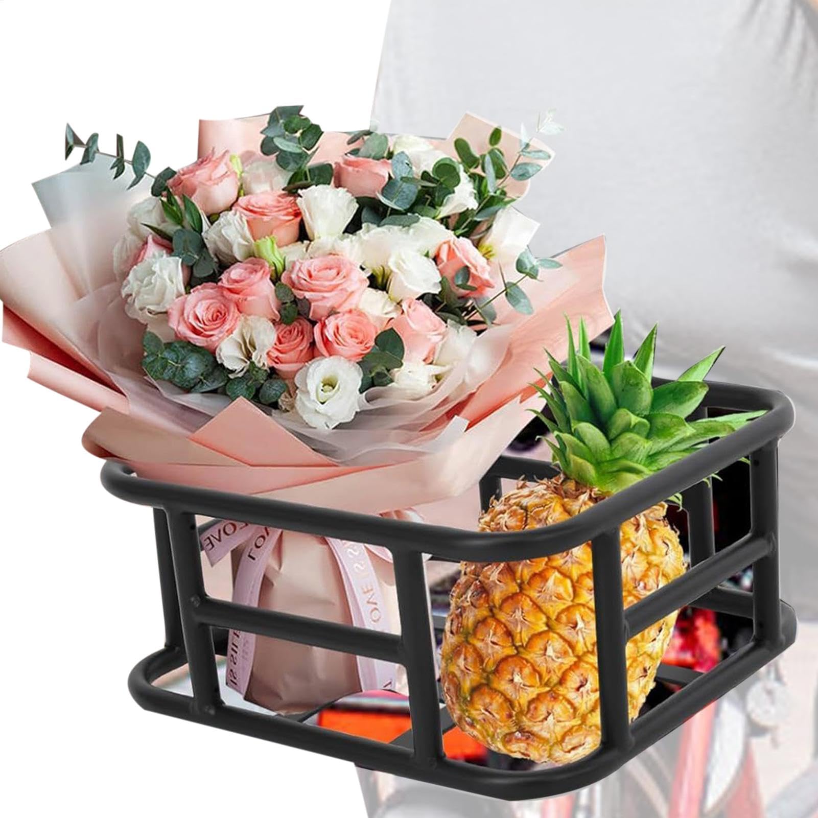 Générique Koszyk tylnego siedzenia, duża pojemność ładunku elektrycznego na motocykl, ciężki uchwyt metalowy pannier, rozmiar około 45,6 x 32 x 15 cm do przechowywania i transportu rowerów