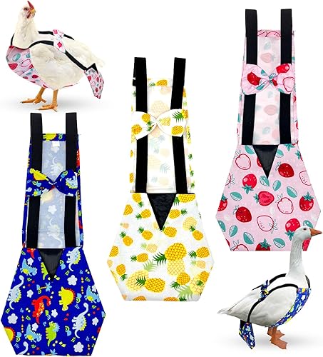 3 piezas de pañales de pollo para gallinas, pañales para mascotas, pañales reutilizables para pollo, accesorios de ropa con pajarita para aves de