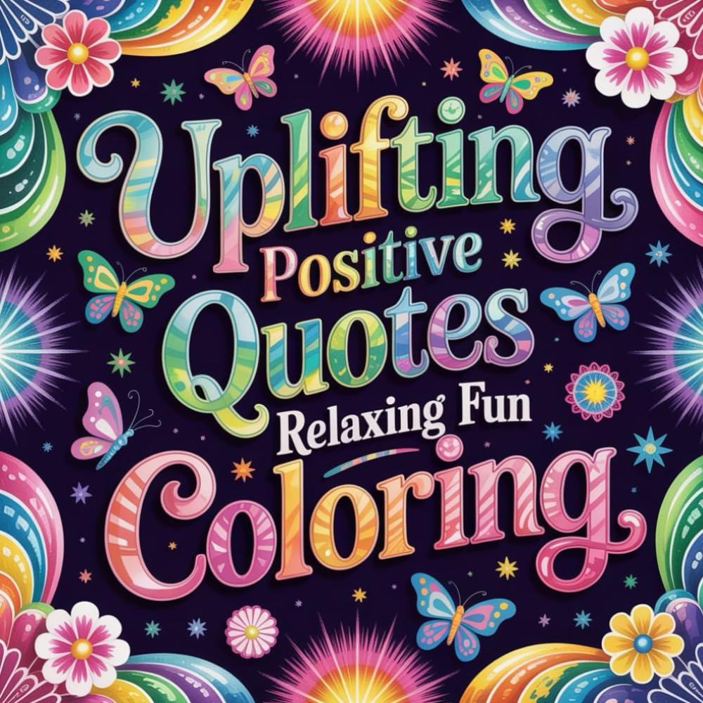 Uplifting Positive Quotes Relaxing Fun Coloring: cute coloring book for kids, coloring book for adults, kawaii coloring book, Coloring Book for Adults ... coloring, motivational sayings coloring