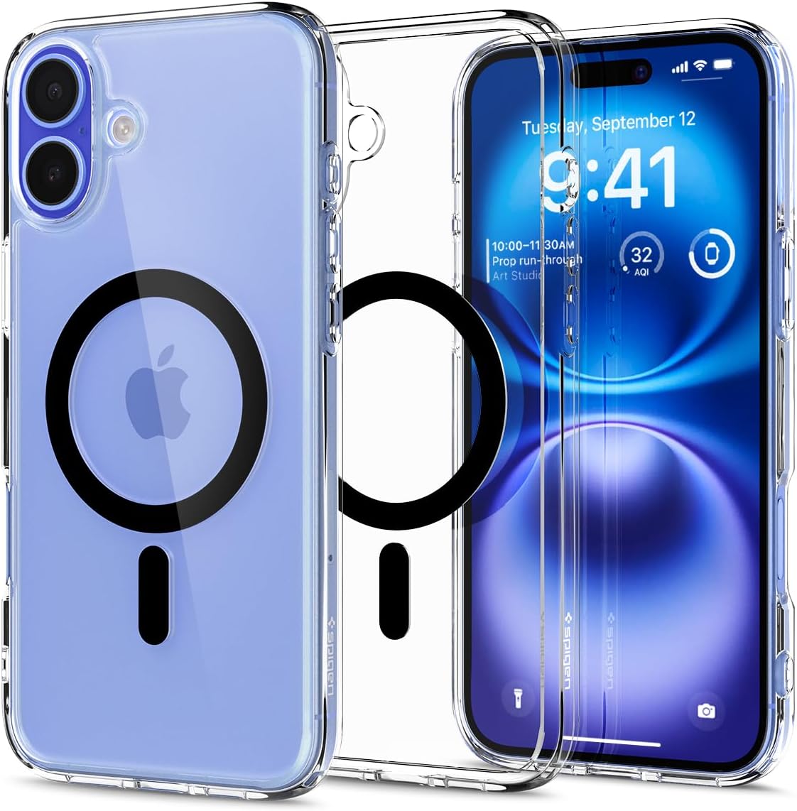 Spigen for iPhone 16 Case, Ultra Hybrid MagFit [Anti-Yellowing] [Compatible with Magsafe] - Clear Black