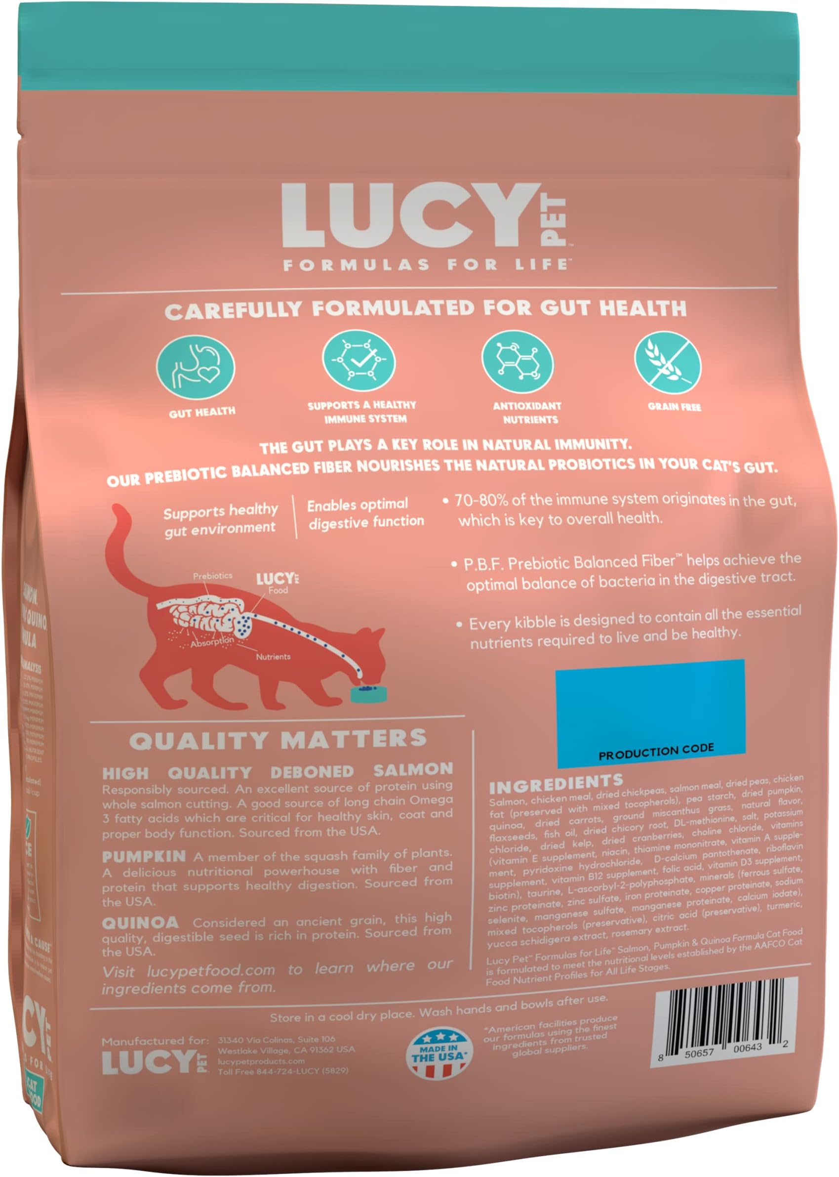 Lucy Pet Products Lucy Pet Cat Salmon, Pumpkin, & Quinoa 10lb