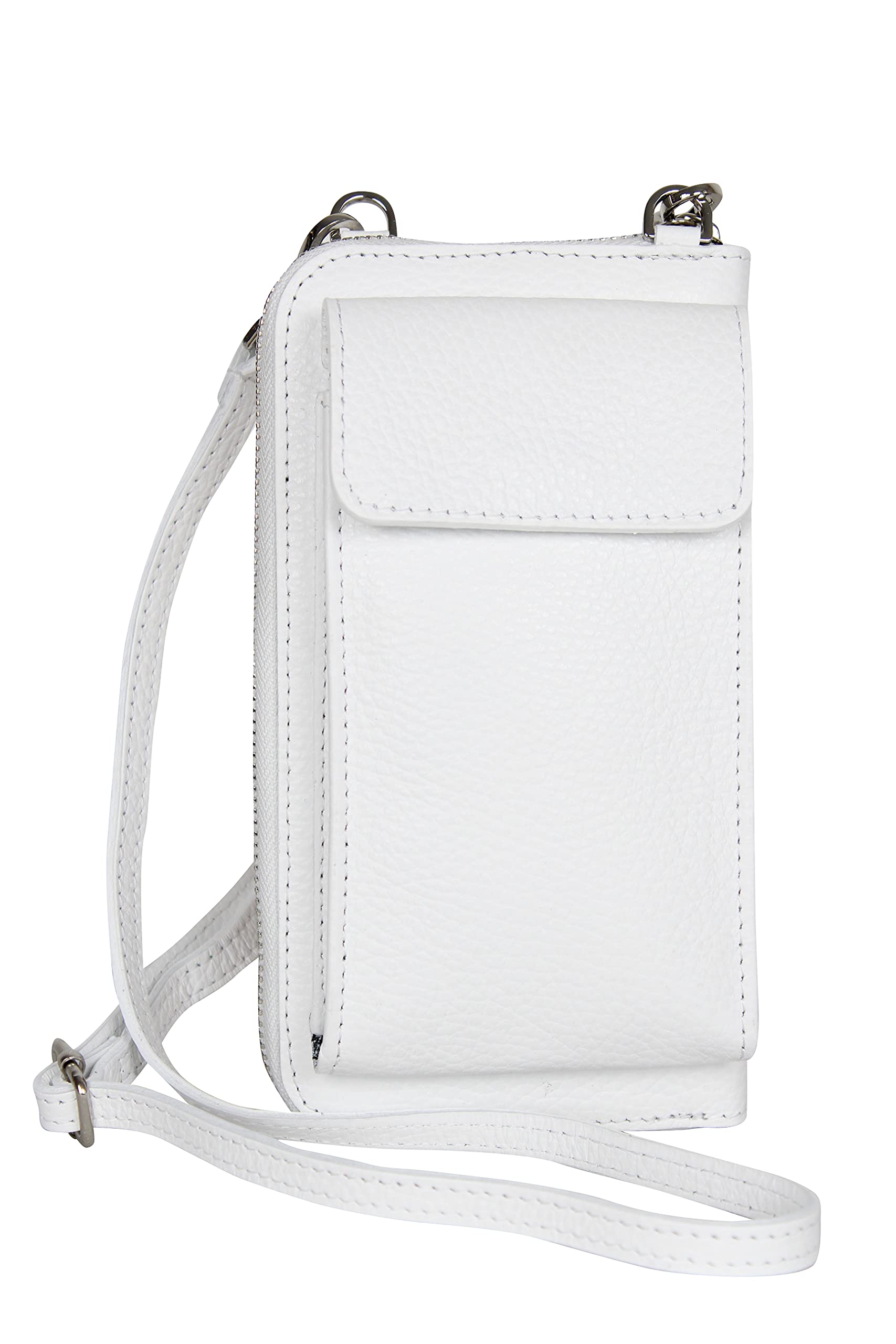 AmbraModa GLX21 - multifunktionale Damen Handytasche, Umhängetasche, Geldbörse aus echtem Leder, geeignet für Handys bis 6,5 Zoll