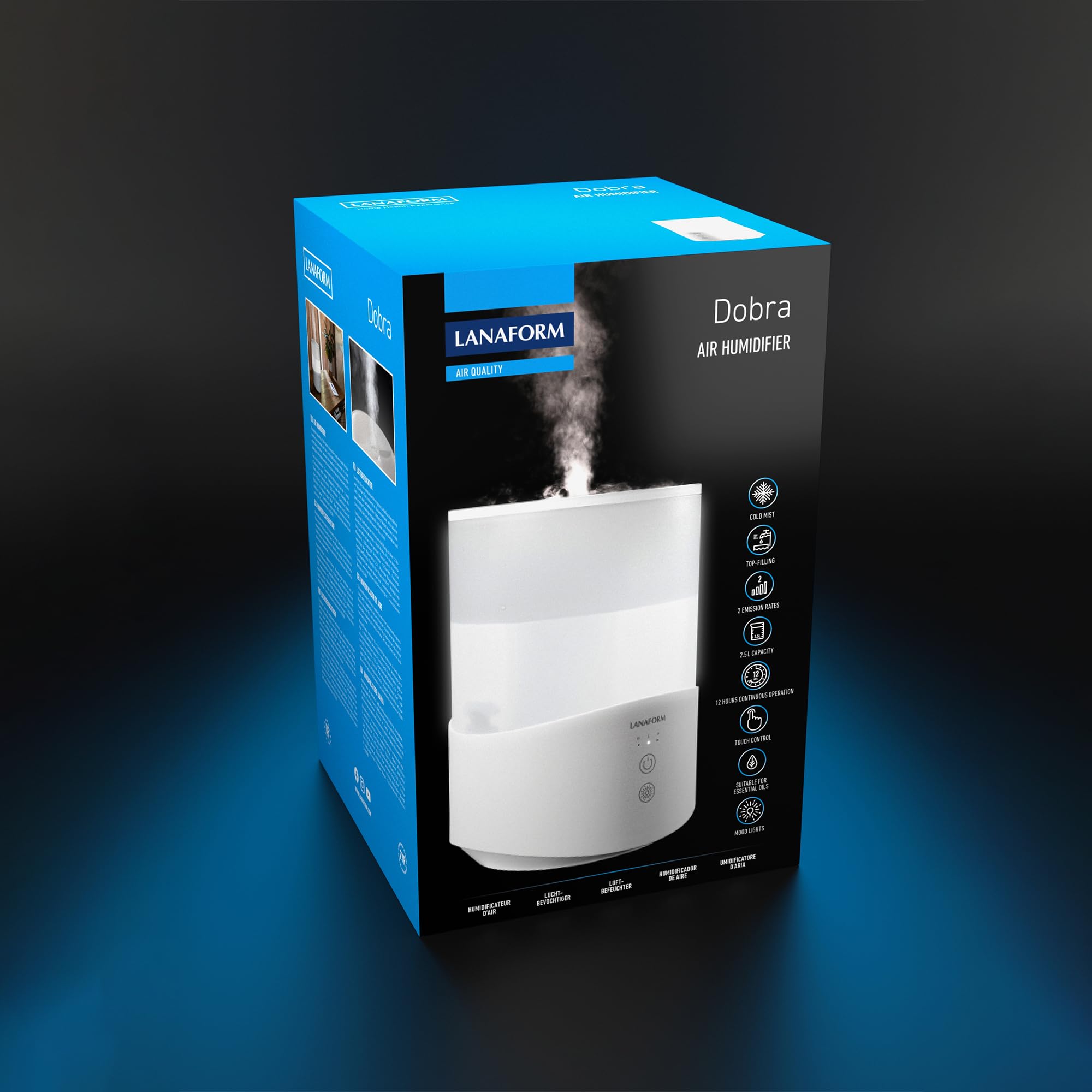 Humidificateur d'air -Diffuseur huiles essentielles -Lumière led -Mode nuit