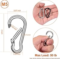 Vista 5 de Clips de mosquetón de repuesto para asta de bandera 4 ganchos de resorte de aleación de aluminio para bandera con ojales Accesorios de hardware