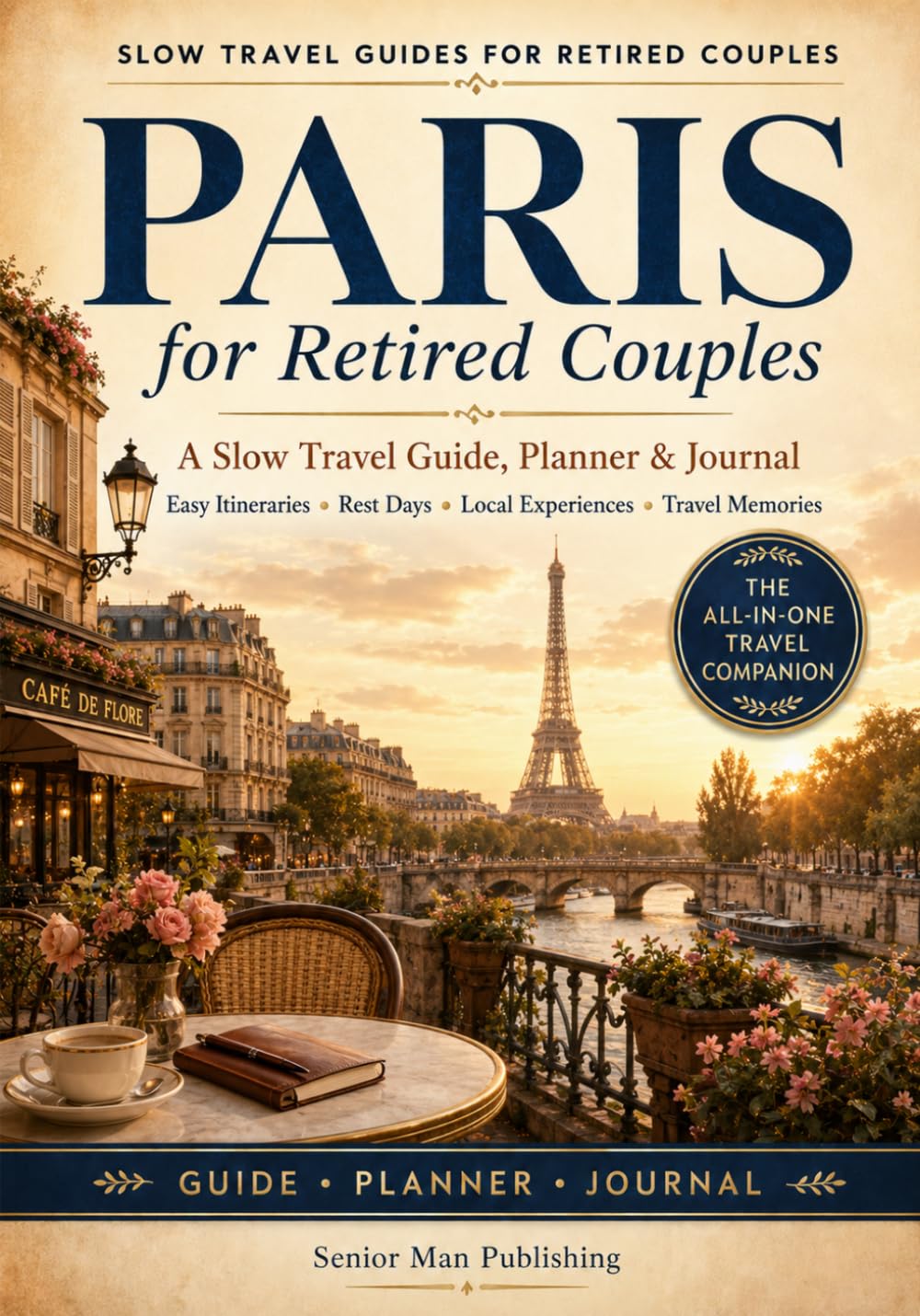 Paris for Retired Couples: The All-in-One Paris Travel Companion with Easy Itineraries, Practical Planning Pages, Checklists, Rest Days, Local Experiences, and a Write-In Travel Journal