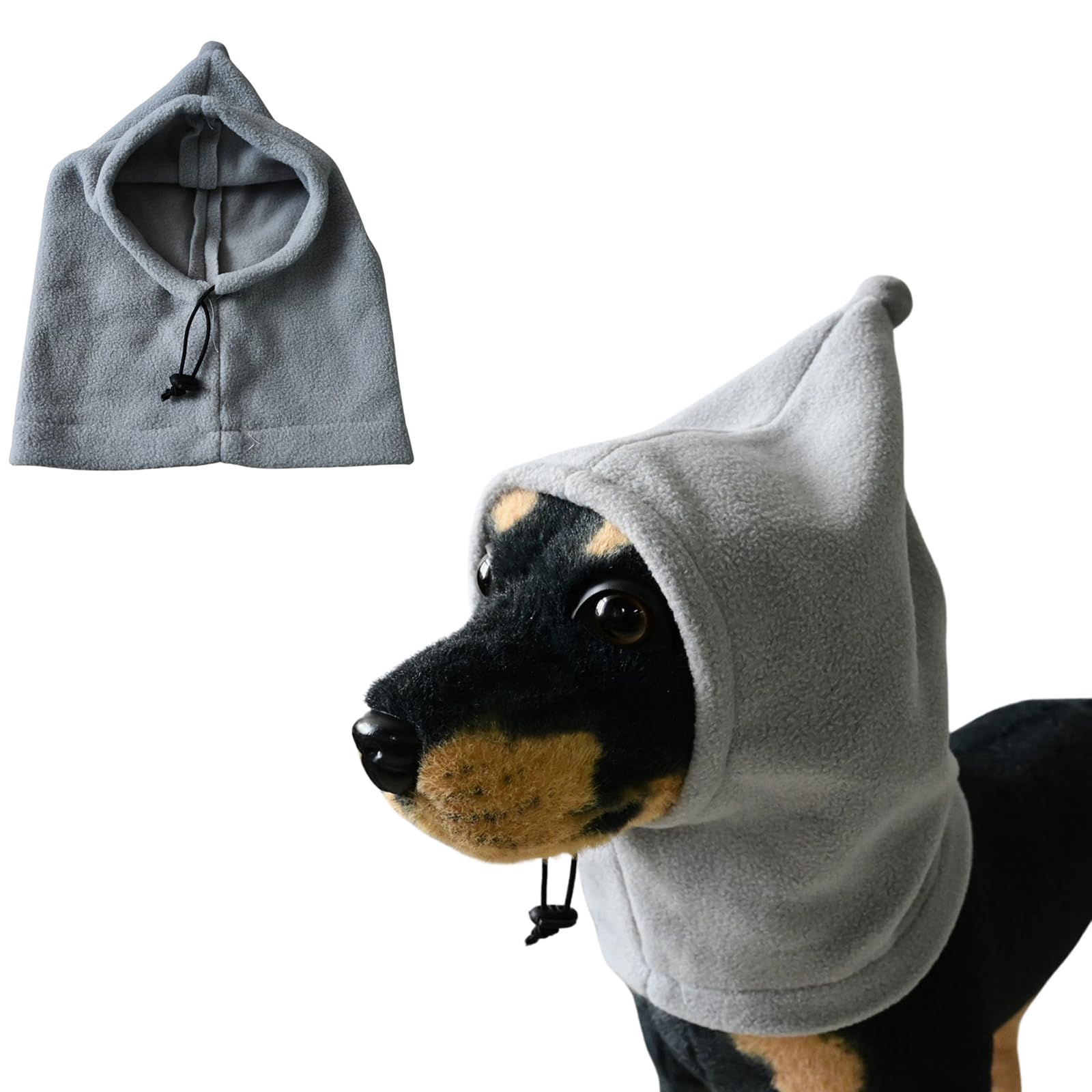 BT Bear Plüsch-Hundehüte, Warme Haustier-Ohrenschutz, Wintermütze, Kopfwickel, Ruhige Ohren, Ohrenschützer, Geräuschschutz für Kleine, Mittelgroße und Große Hunde (Grau, M)