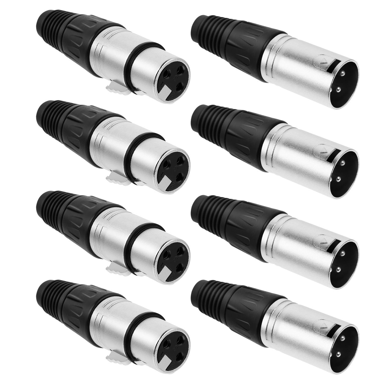 Mipcase Connettore Xlr Maschio e Femmina a Saldare Facile da Montare e Trasportare Set da 20 Pezzi 3 Pin per Microfono in Lega di Zinco Nero per Connessione Audio