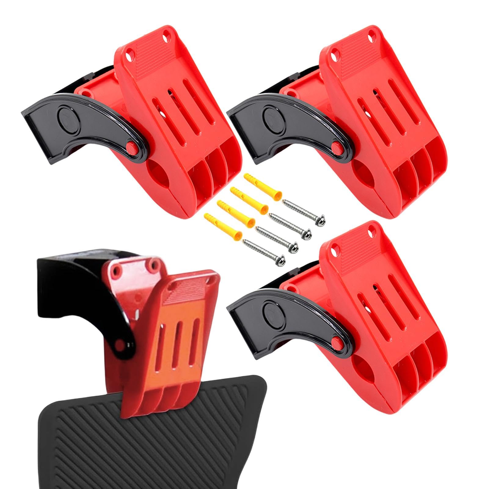 Autowasmat Houder Klemmen Vloermat Hangers, Premium 4 stuks Autowasmat Vloermat Wandmontage Antislip Haken Lenteklemmen