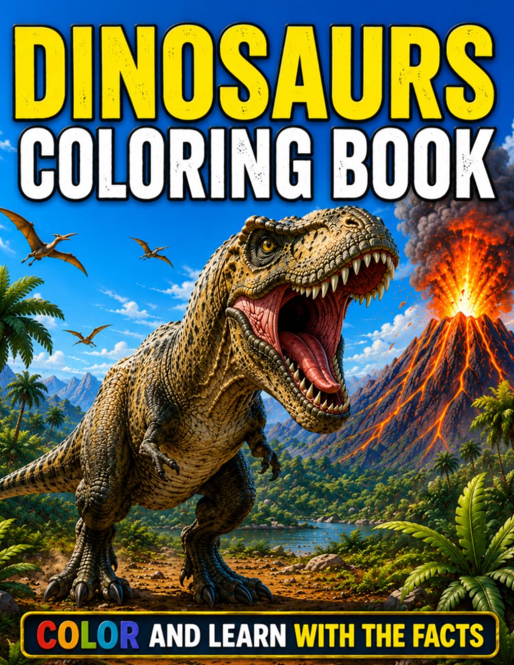 Dinosaurs Coloring Book: Color and Learn with the Facts | 30 Realistic Dinosaur Coloring Pages with Fun Facts for Kids Ages 4–12 (SH Kids Book Collection)