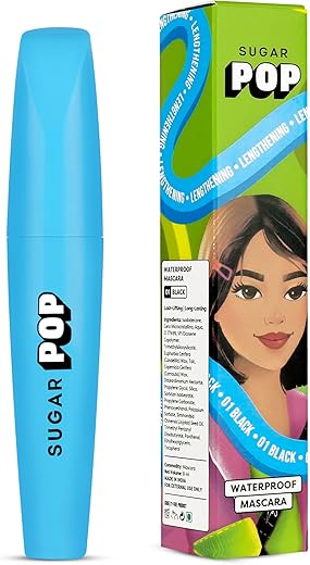 SUGAR POP Waterproof Mascara – 01 Black | Lengthening, Smudge-proof & Clump-free | 8ml