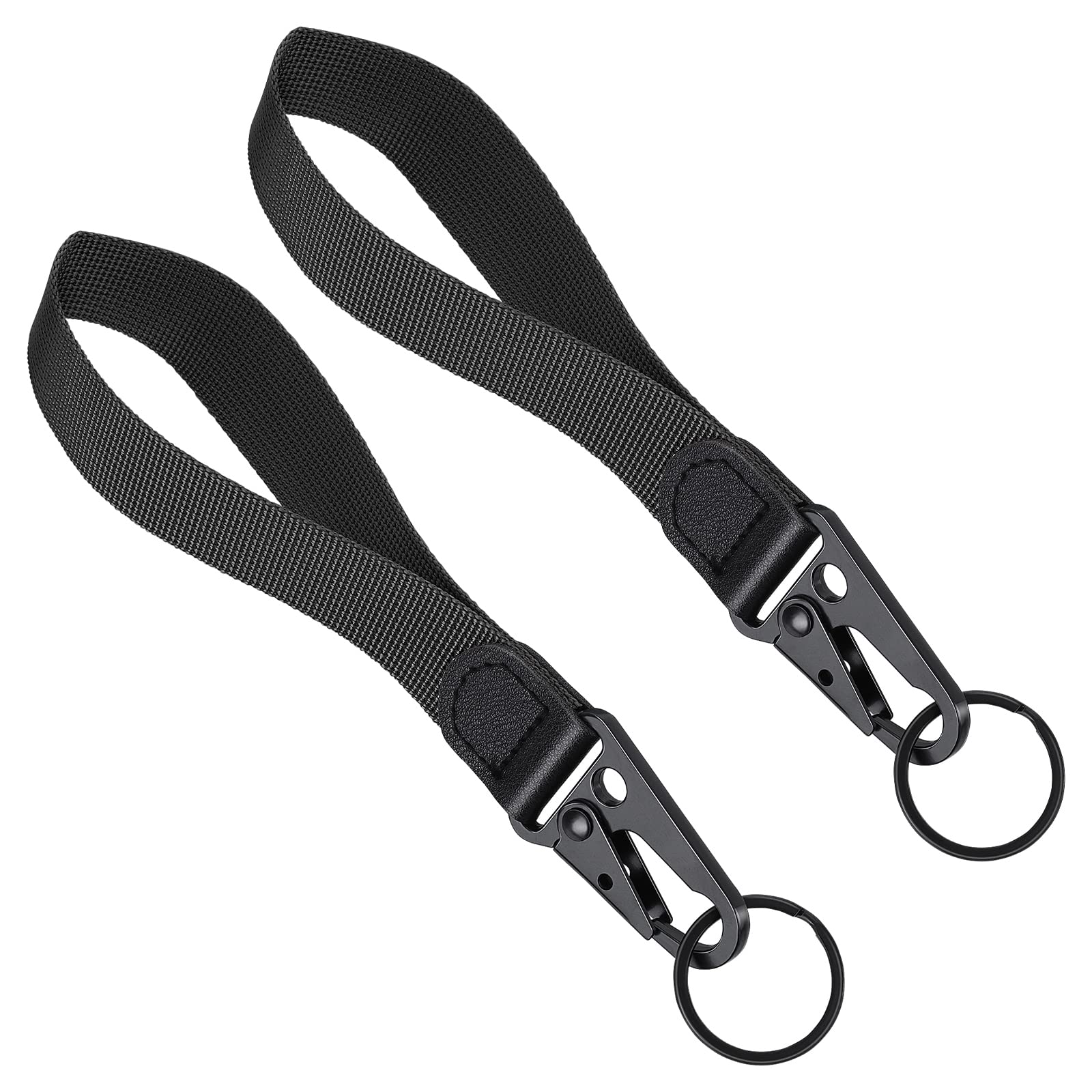 2 Piezas Lanyard Llaves Cordón de Muñeca Negro Soporte para Llavero Cordón de Muñeca Correa de Muñeca de Poliéster Cordón para Llave Porta Chaves Hombre y Mujer