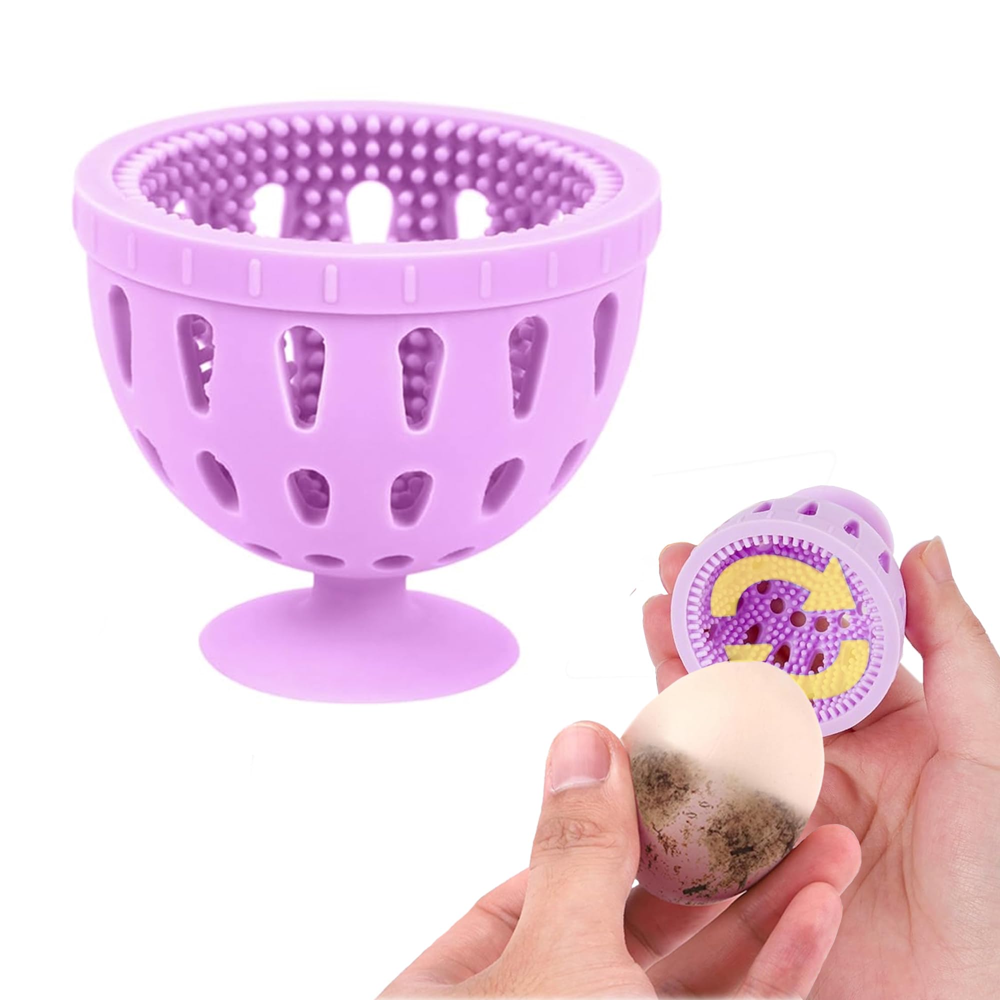 Silicone Egg Cleaning Brush - Efficient Egg Washer Tool for Sparkling Clean Eggs - Egg Cleaner for Fresh Eggs-Violet
