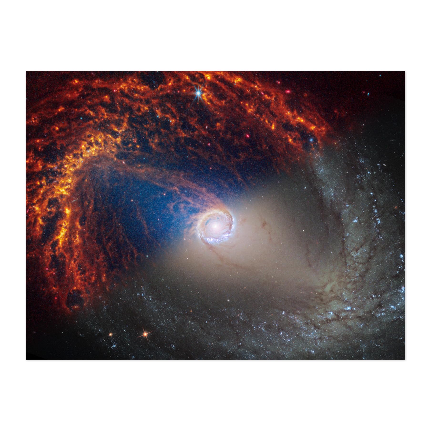 Artery8 NASA Hubble James Webb Telescope View of Spiral Galaxy NGC 1512 Living Room Extra Large XL Wall Art Poster Print