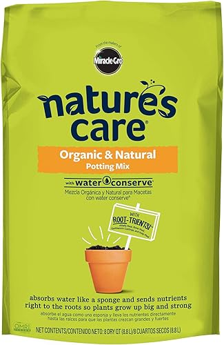 Natures Care mezcla de macetas orgánicas y naturales con conservación de agua 8 onzas