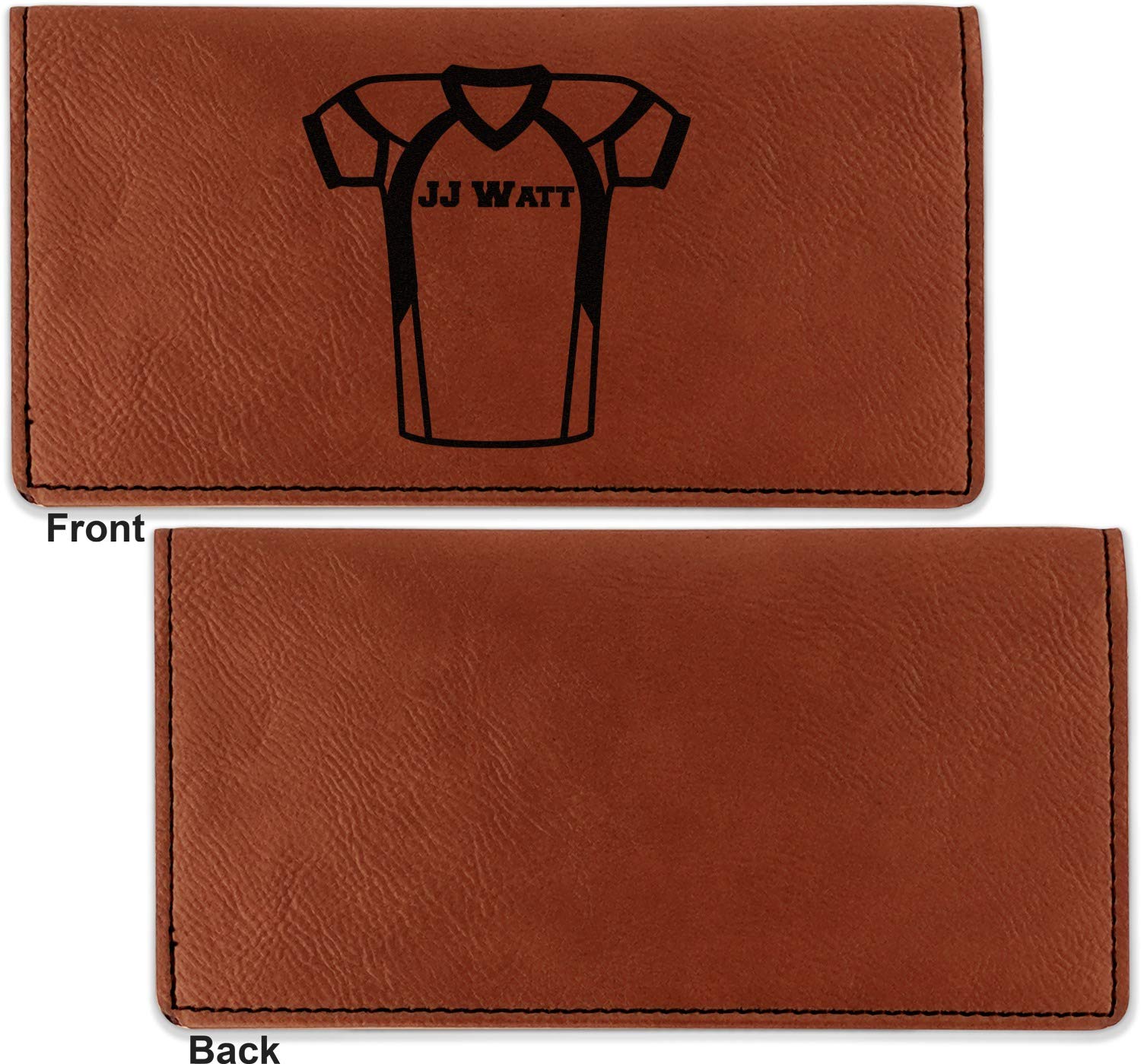 RNK Shops Personalized Football Jersey Leatherette Checkbook Holder - Single Sided