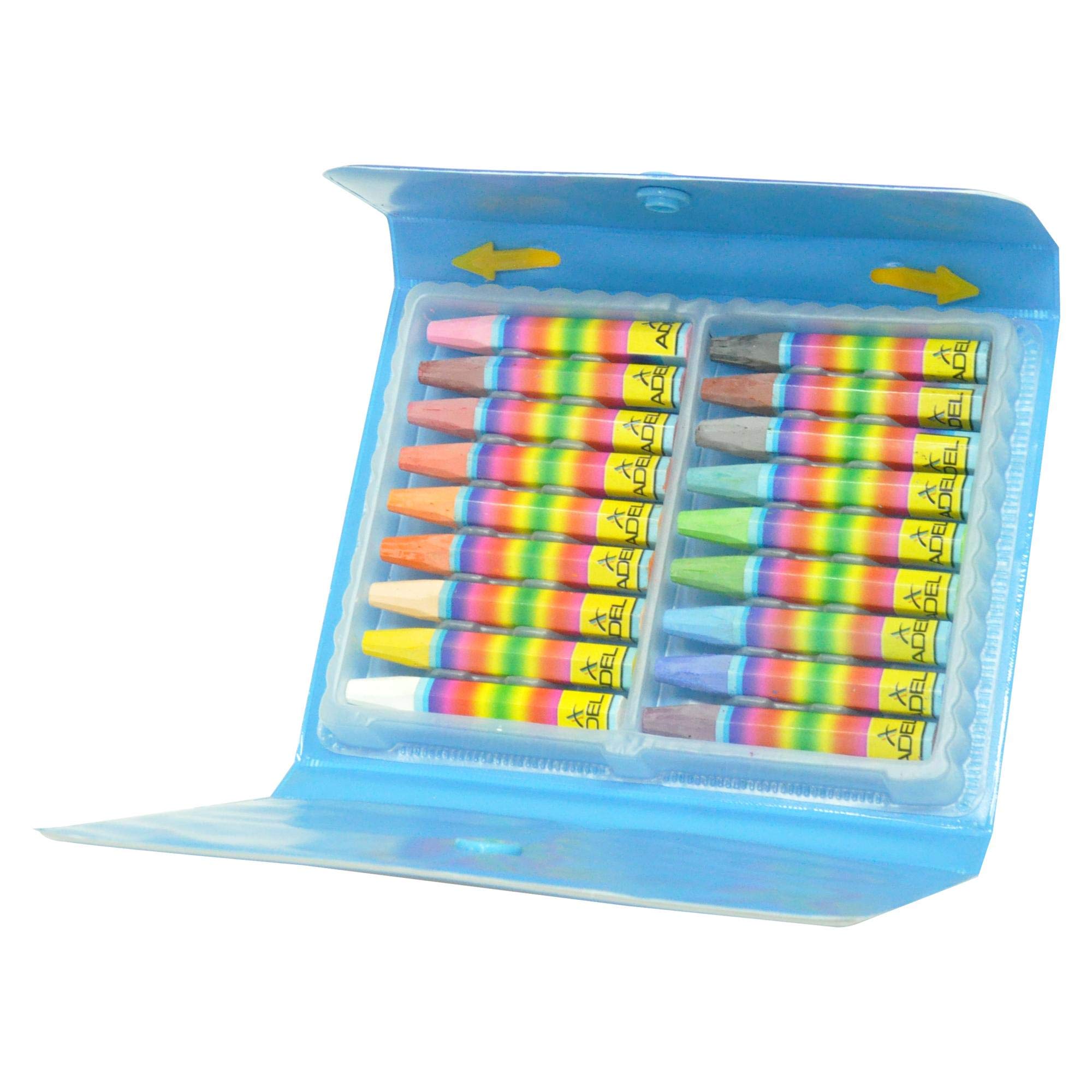 Adel Oil Pastel Hexagonal, Pack of 18 Colors with PVC Free Case - ALCR-818000