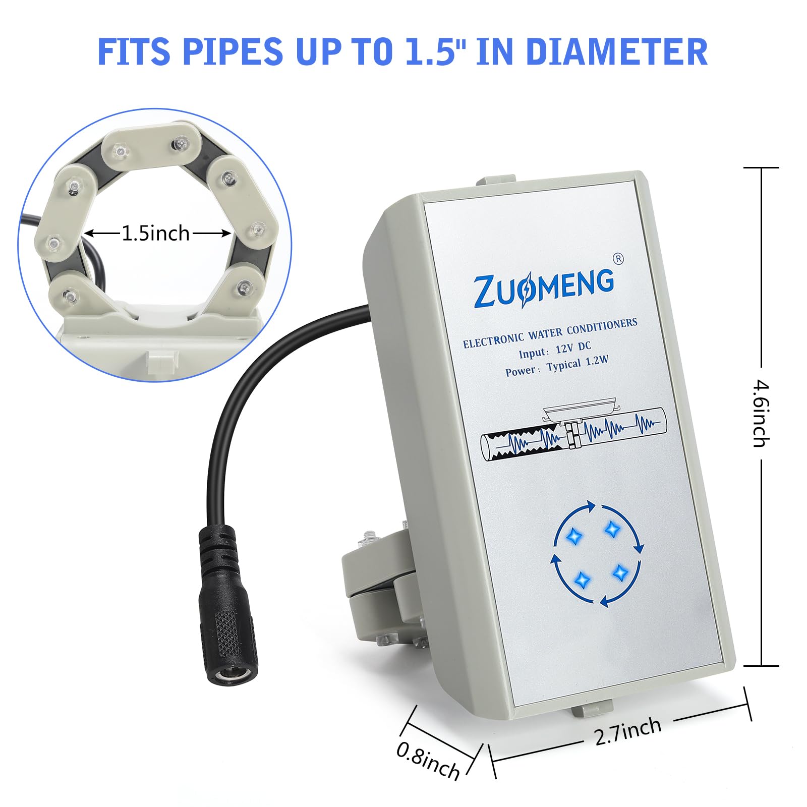 Disincrostante elettronico per tutta la casa, con alta efficienza nella dissoluzione, scala per case da 2000-5000 mq, tubi da 3,8 cm, alternativa all'addolcitore d'acqua, senza prodotti