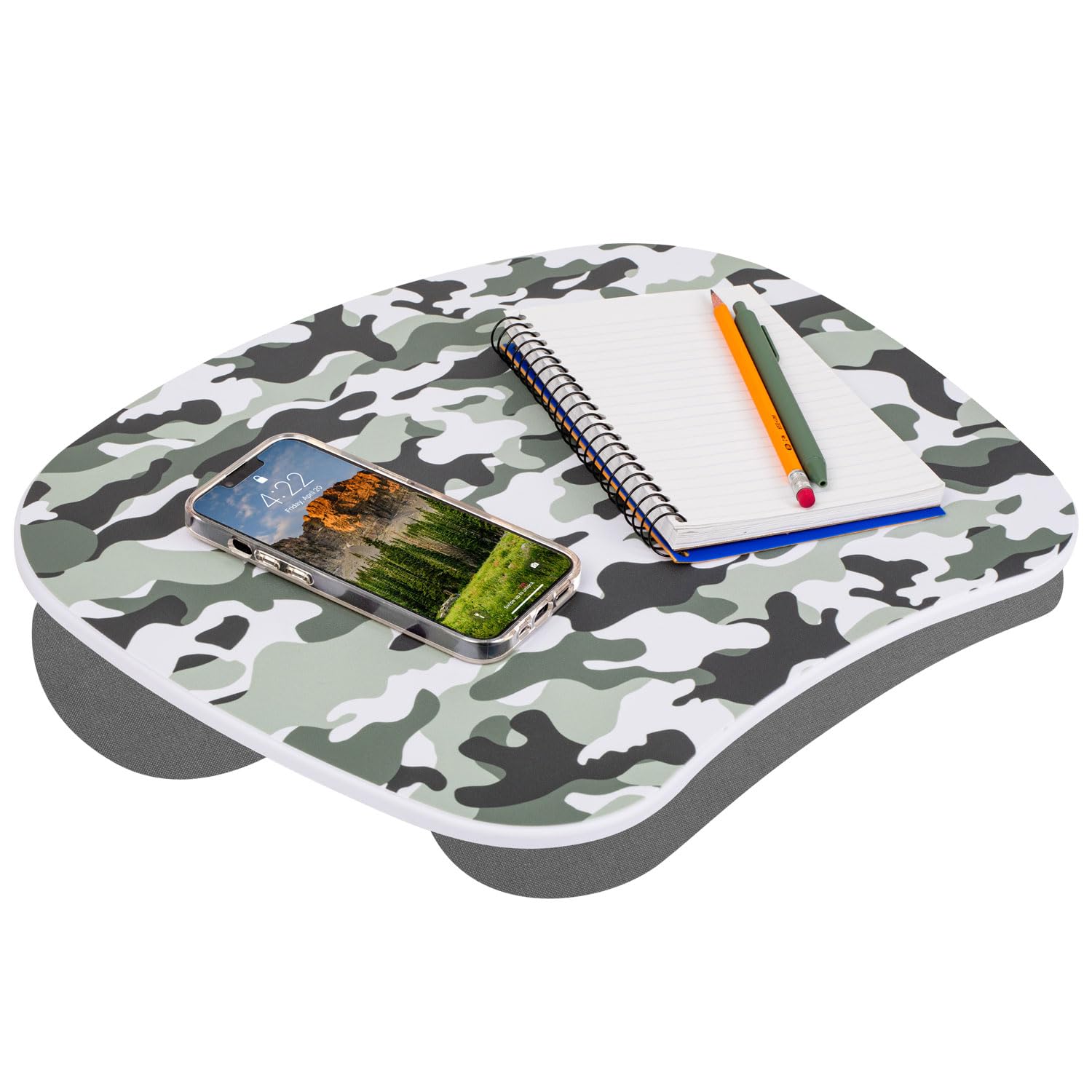 MyStyle Portable Lap Desk with Cushion - Gray Camo - Fits up to 15.6 Inch Laptops - Style No. 45325