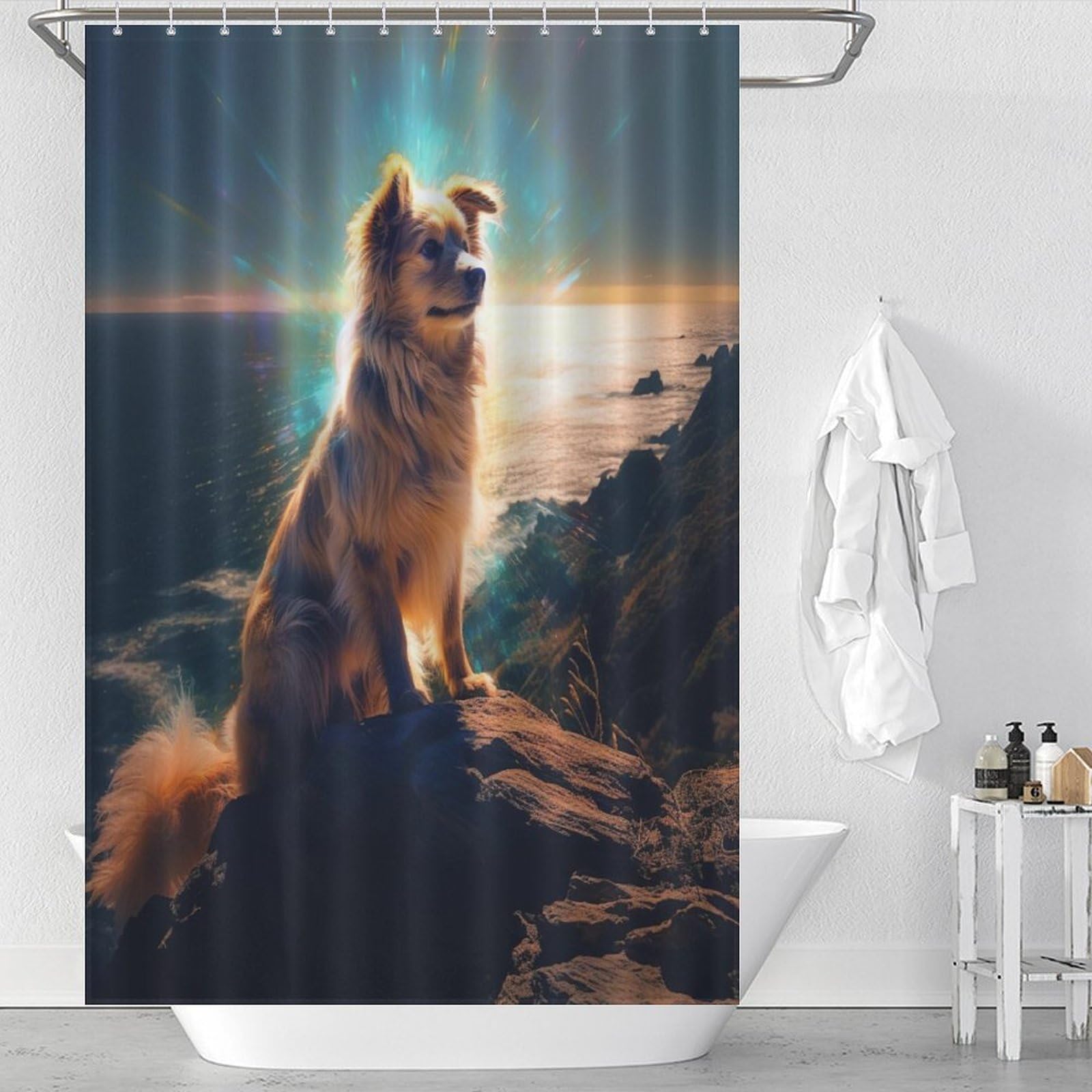 Rideaux de douche tissu lavable imperméable 122x183cm salle de bain