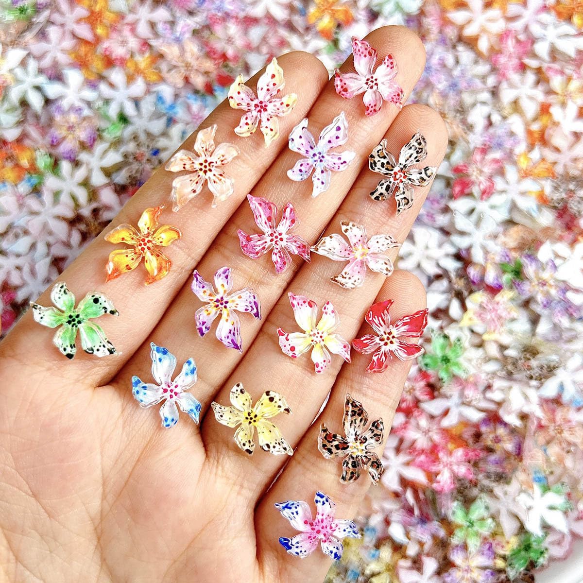 MAYCREATE® 60PCS Flower Nail Art Charms