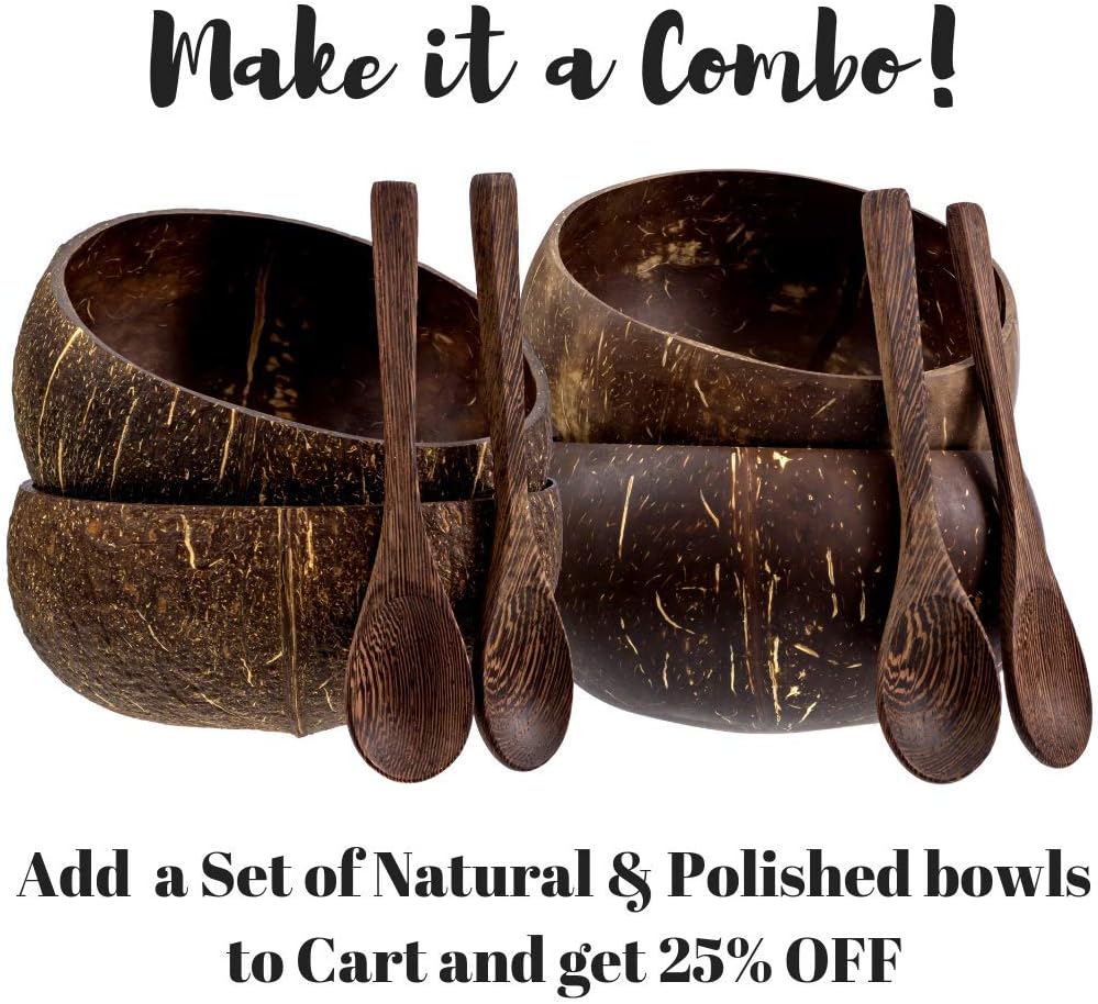 Bеѕt Cуbеr Dеаlѕ 🔥 Jumbo Coconut Bowls And Wooden Spoon Sets: 2 Vegan Organic Salad Smoothie or Buddha Bowl Kitchen Utensils (Polished) Lіmіtеd Stосk Jumbo Coconut Bowls And Wooden Spoon Sets: 2 Vegan Organic Salad Smoothie or Buddha Bowl Kitchen Utensils (Polished)