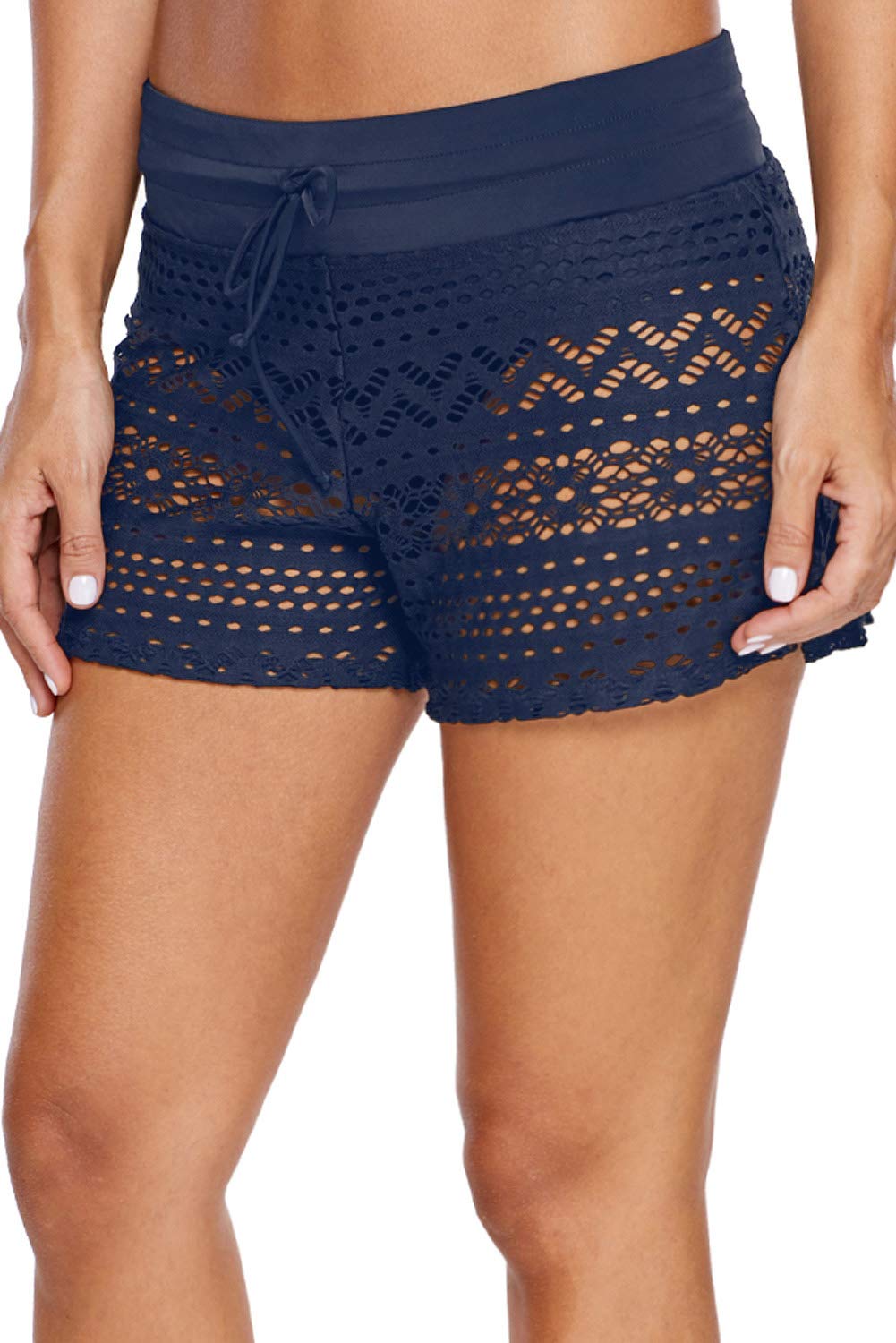 lopie Women Board Shorts Bikini Bottom Swimsuit Skort Swimdress (Blue35, S)-picture-43