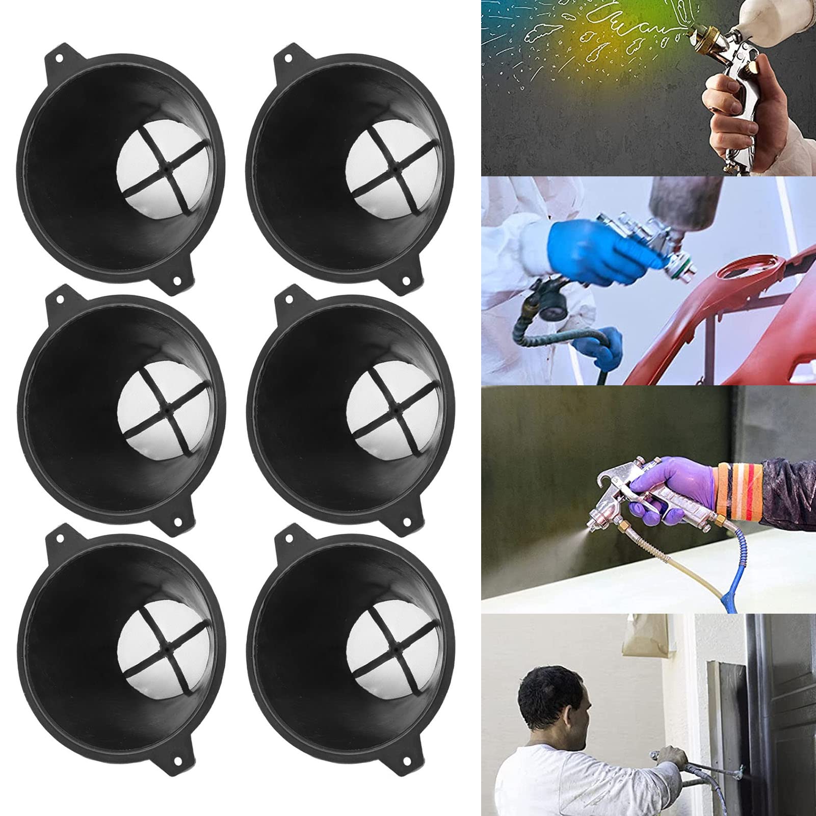 6PCS Filtro per Vernice in Plastica con Maglia Fine in Nylon Filtri per Vernice Riutilizzabili Rete a Imbuto per Residui di Cibo a Base di Olio a Base D'acqua 100 Mm / 3,9 Pollici