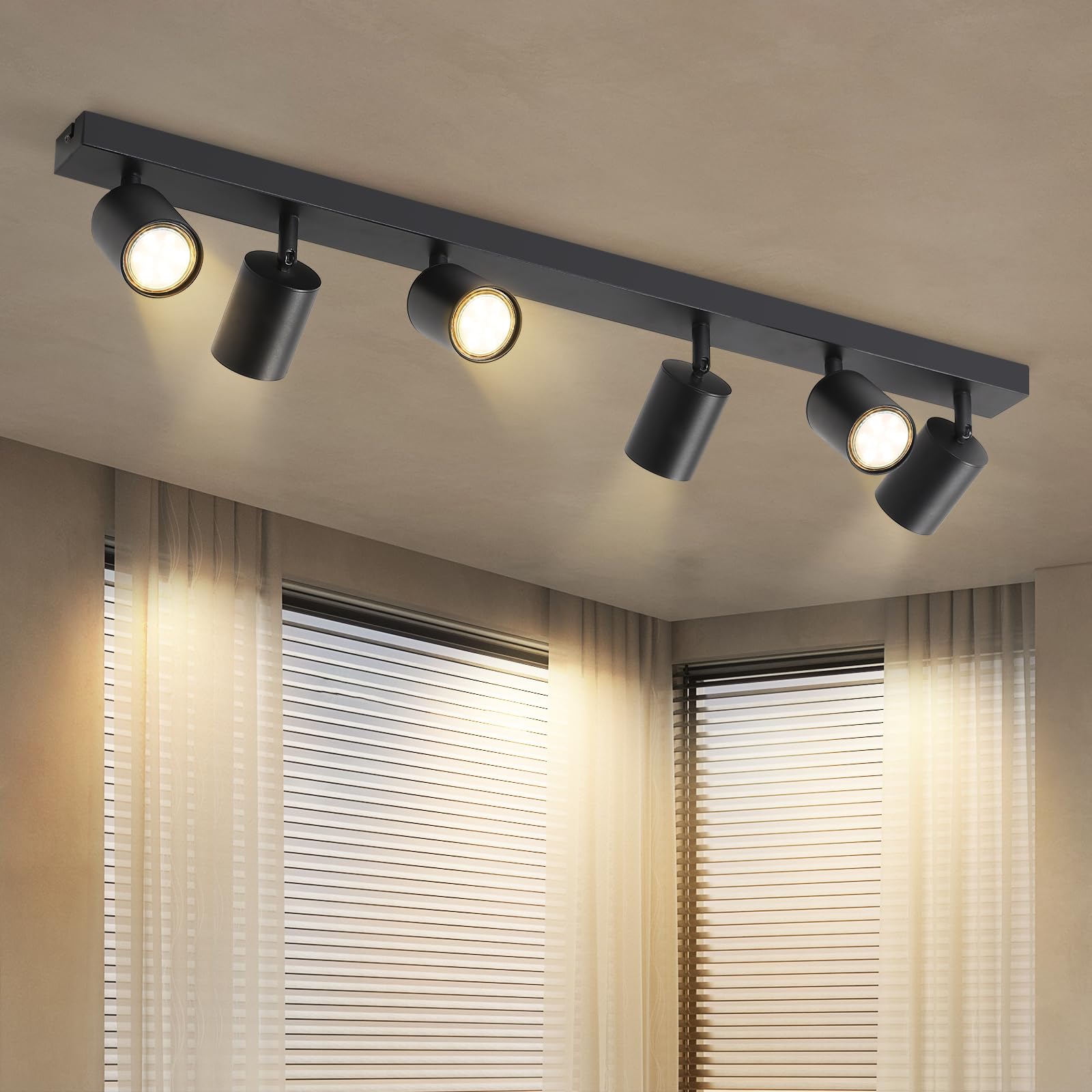 Homefire LED Deckenlampe 6 Flammig Deckenstrahler - 350° Schwenkbar Strahler GU10 Deckenleuchte Weiß flurlampe Spots Innen Deckenspot für Wohnzimmer Küche Schlafzimmer Ohne Leuchtmittel