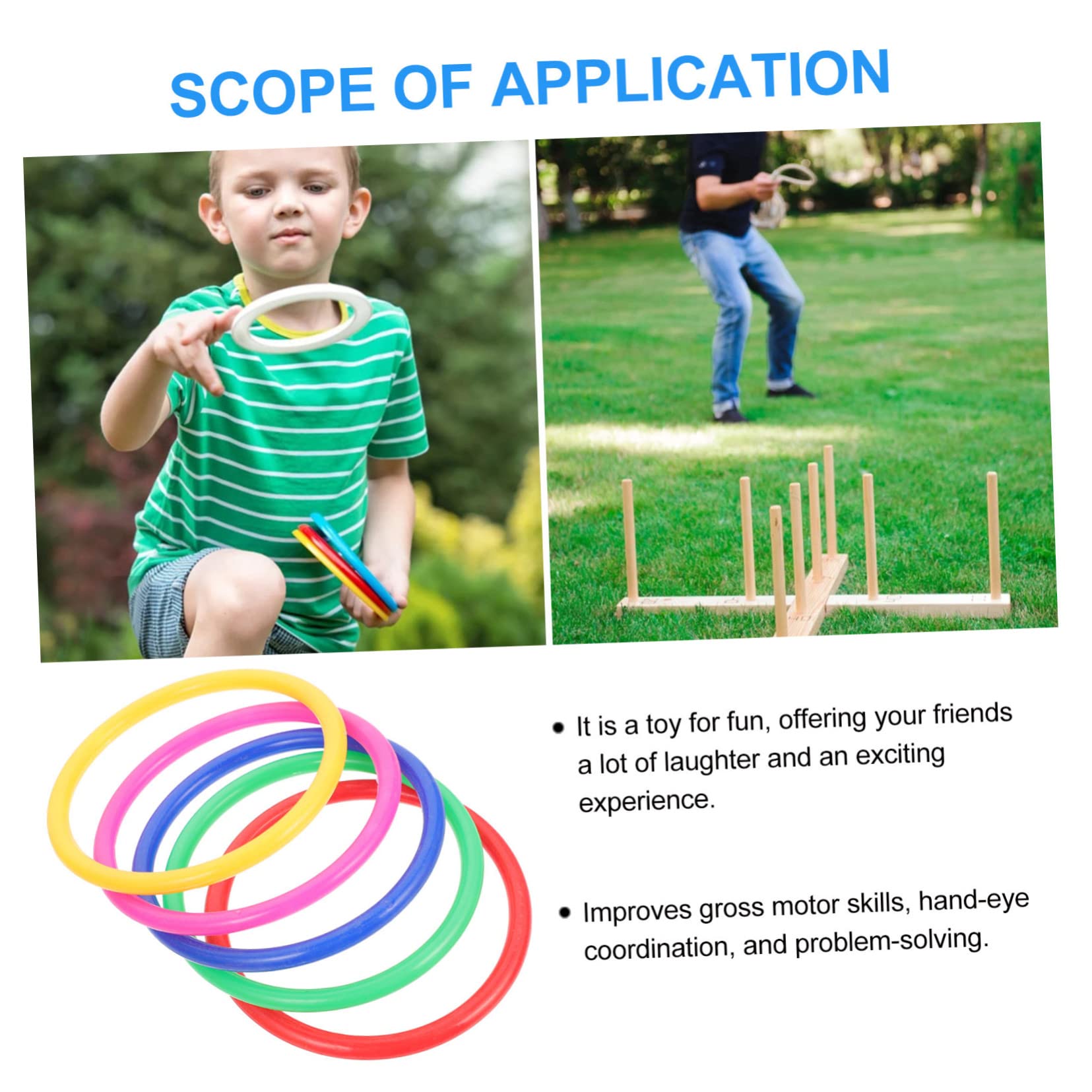 Gogogmee 48pcs Thicken Tossing Circles Ring Toss Games Carnival Toss Game for Boys and Girls Made of Safe Plastic Material Random