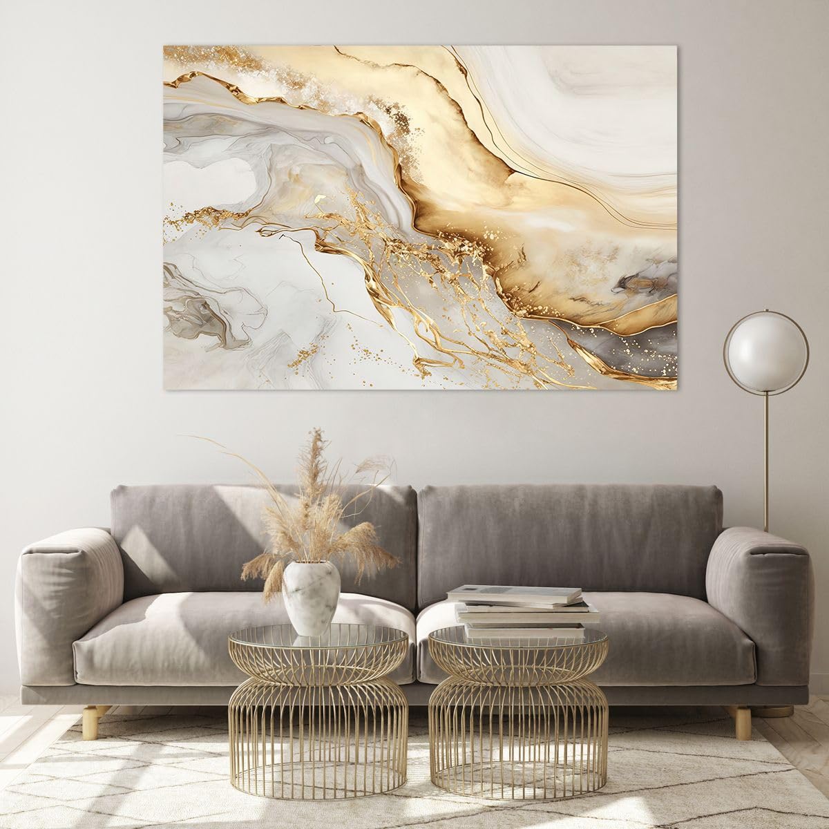 Impression sur Toile Fleurs Pivoines Boho Art Moderne 80x80 cm XXL